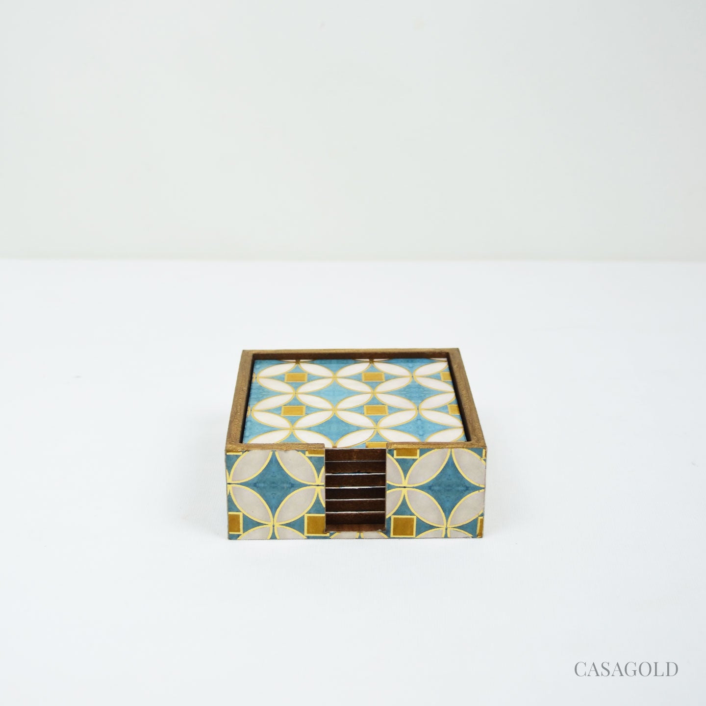 Luxurious tissue box paired with a matching coaster