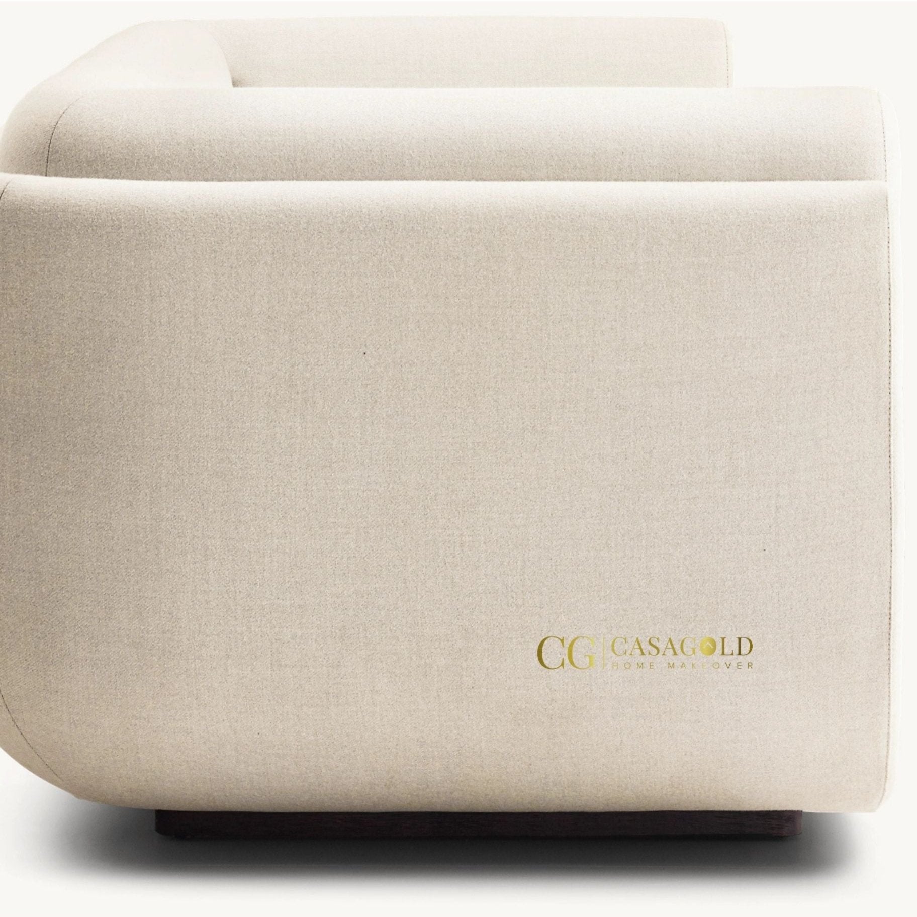 "Mid-century modern leather sofa with a walnut base and timeless appeal"