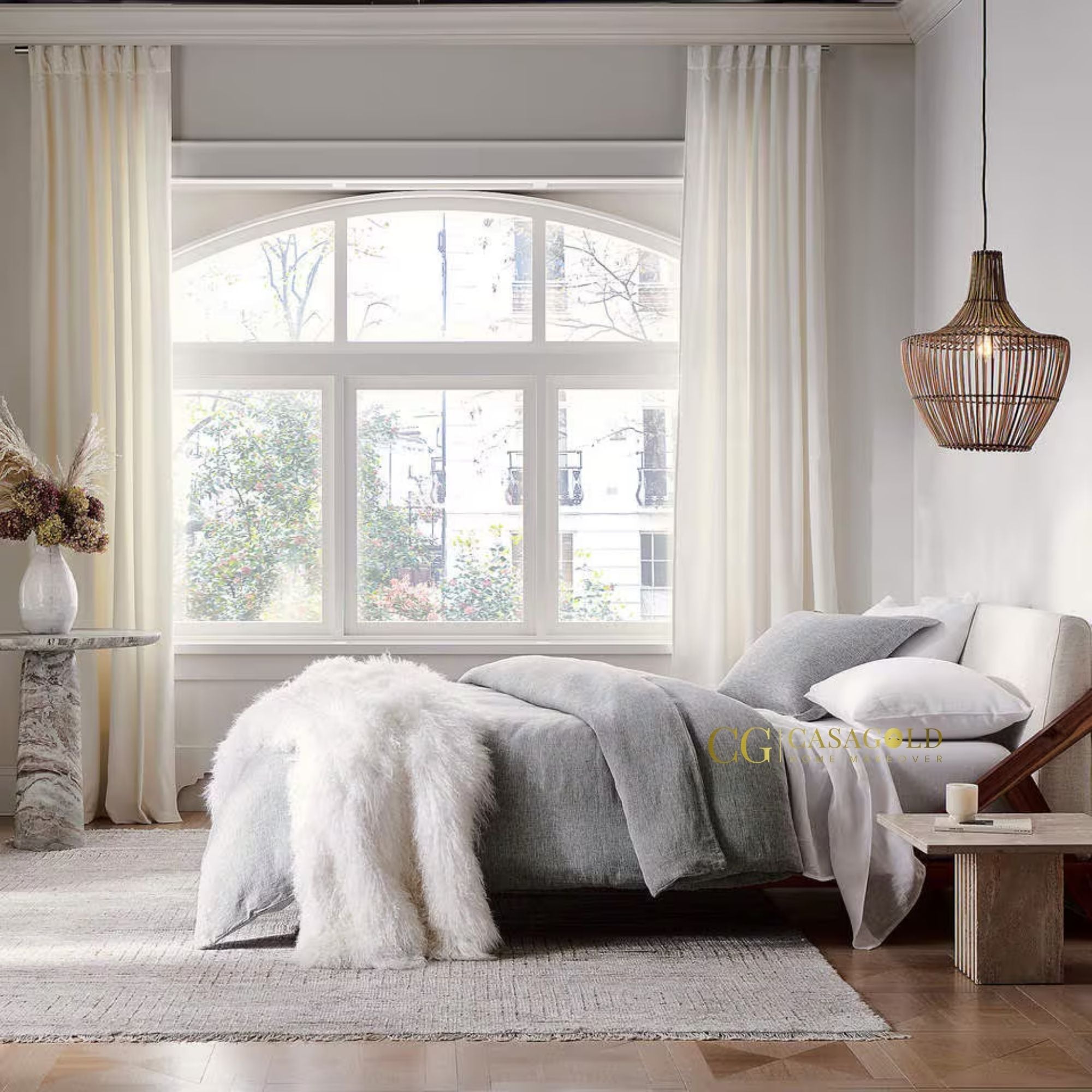 Low-profile Modern Acacia Bed with Sustainable Design
