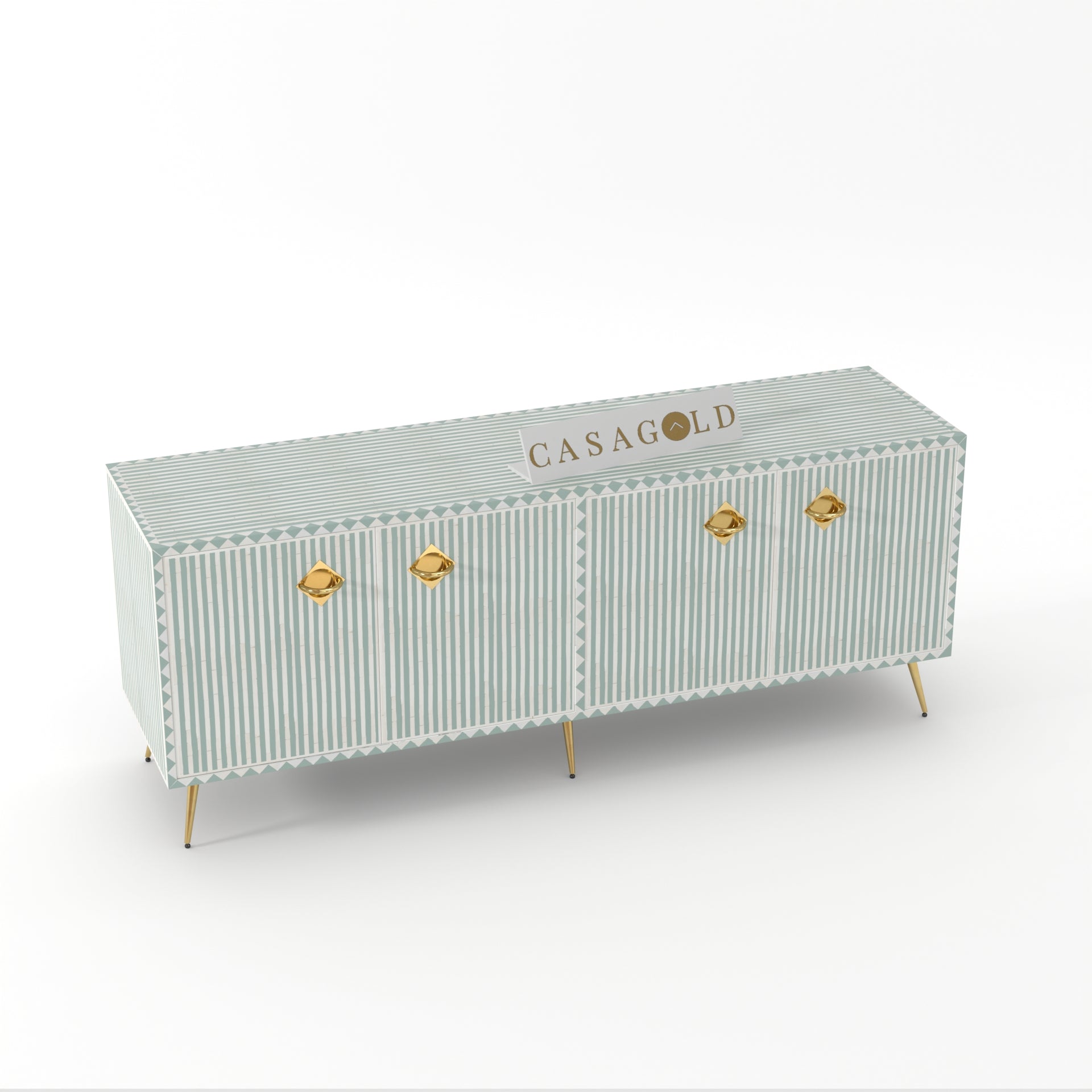 Modern Bone Inlay Media Console