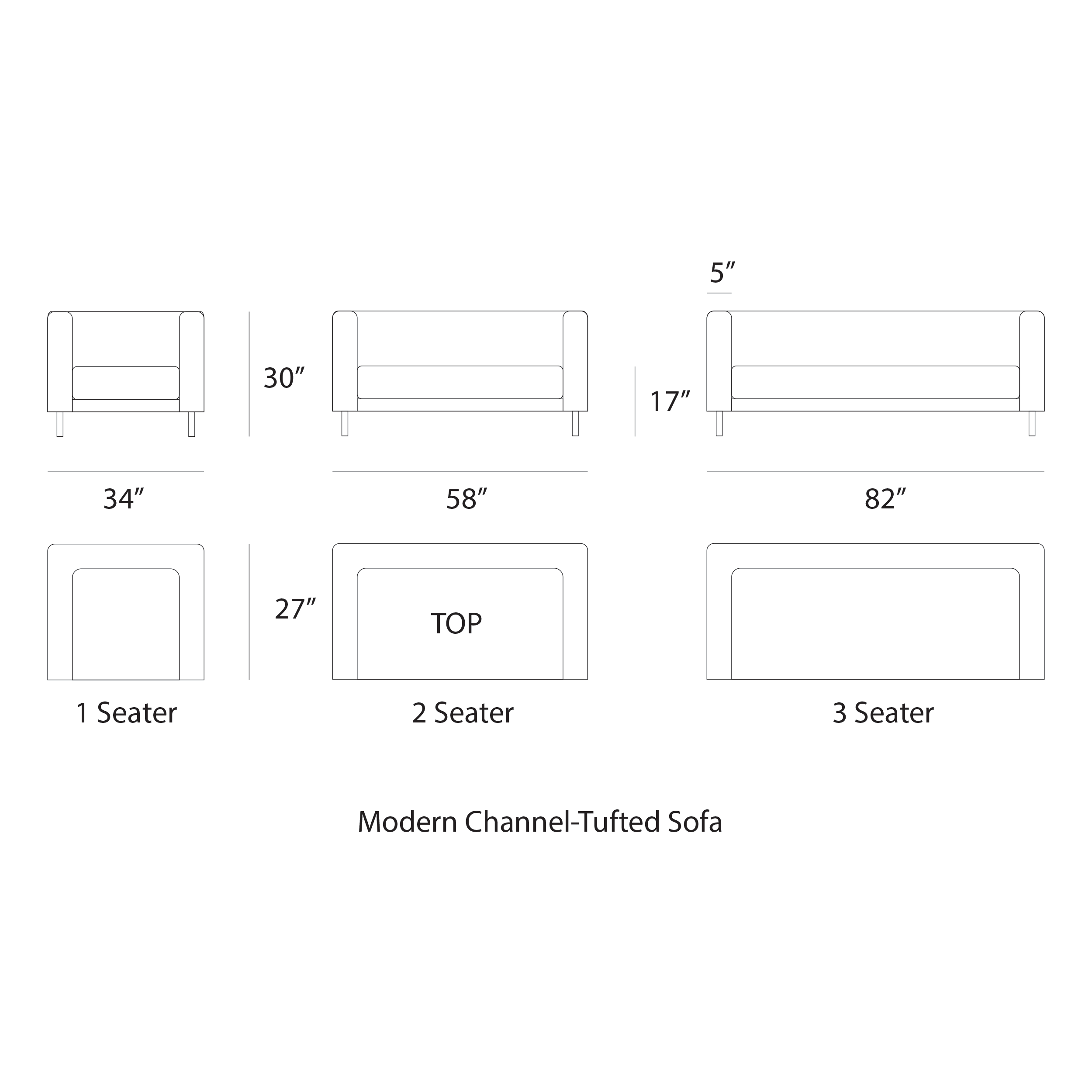 Modern Channel-Tufted Sofa