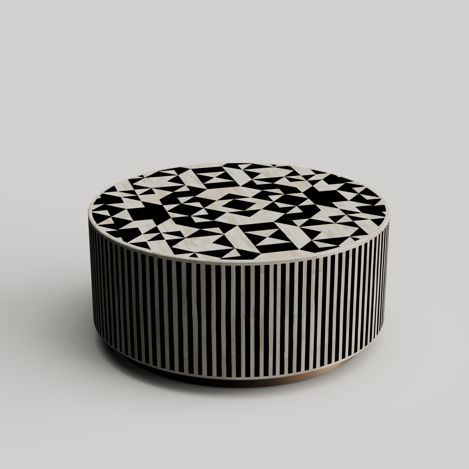 Modern Design Round Coffee Table with Inlay