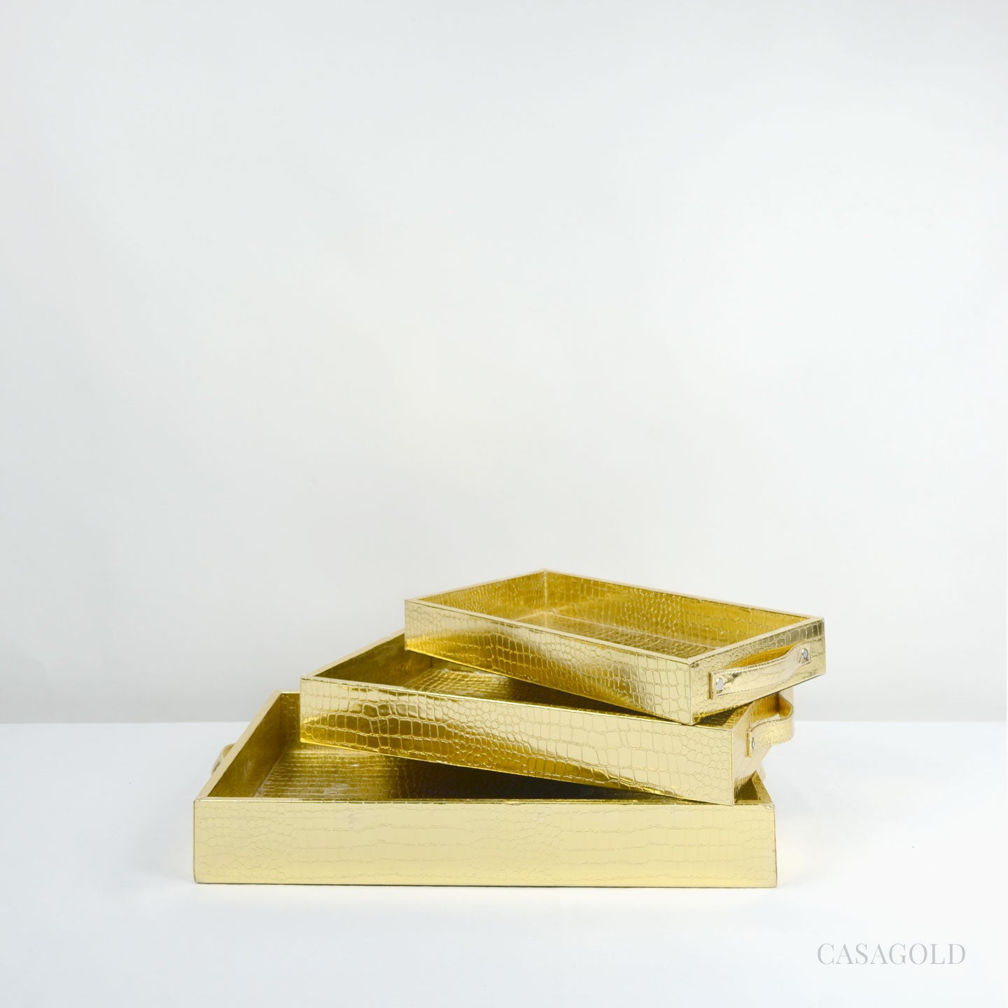 Sleek modern leather tray for versatile use