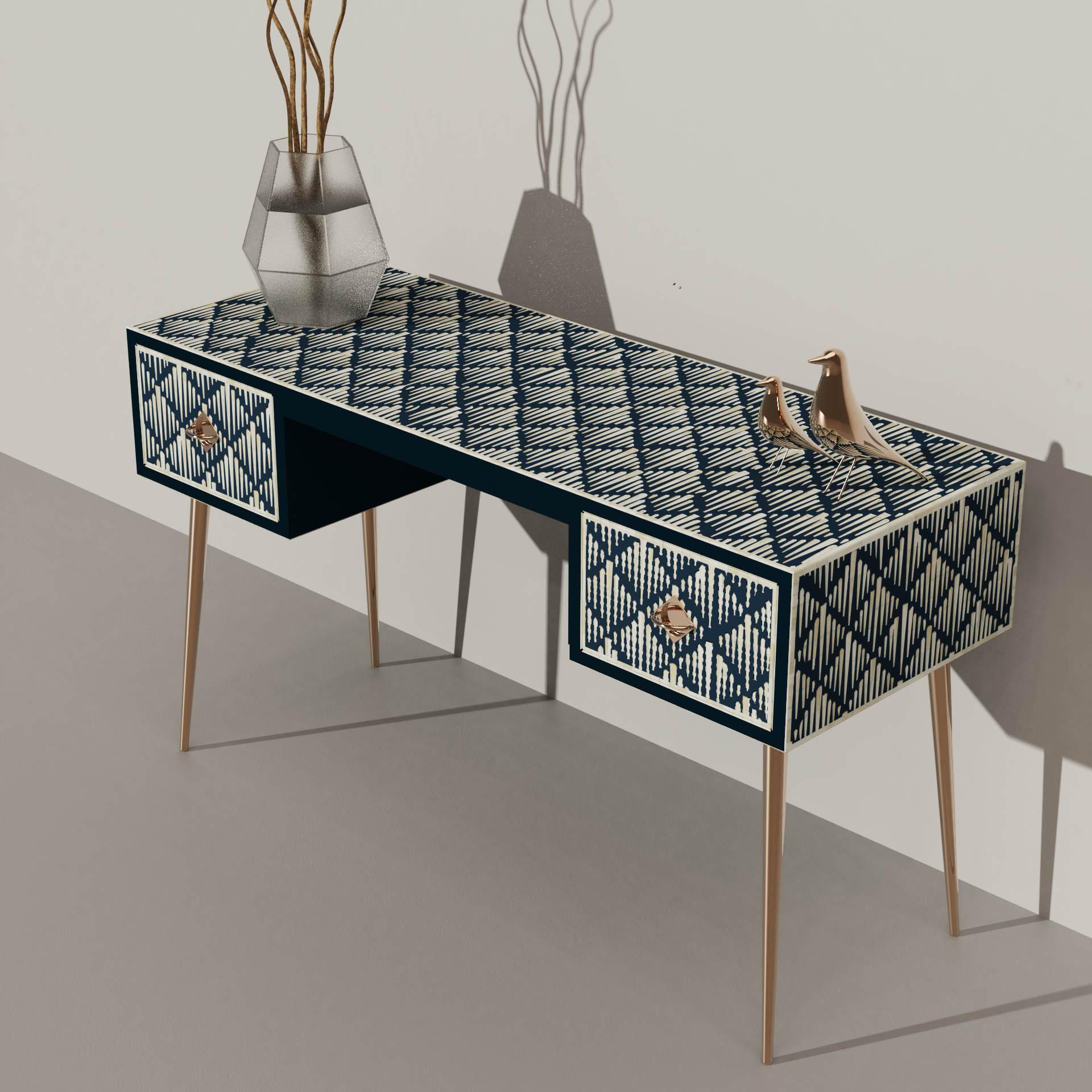 Morrisson Chevron Bone Inlay Study Desk