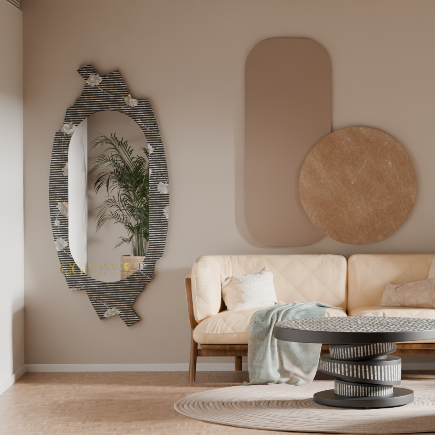 Abstract Frame Mirror in Contemporary