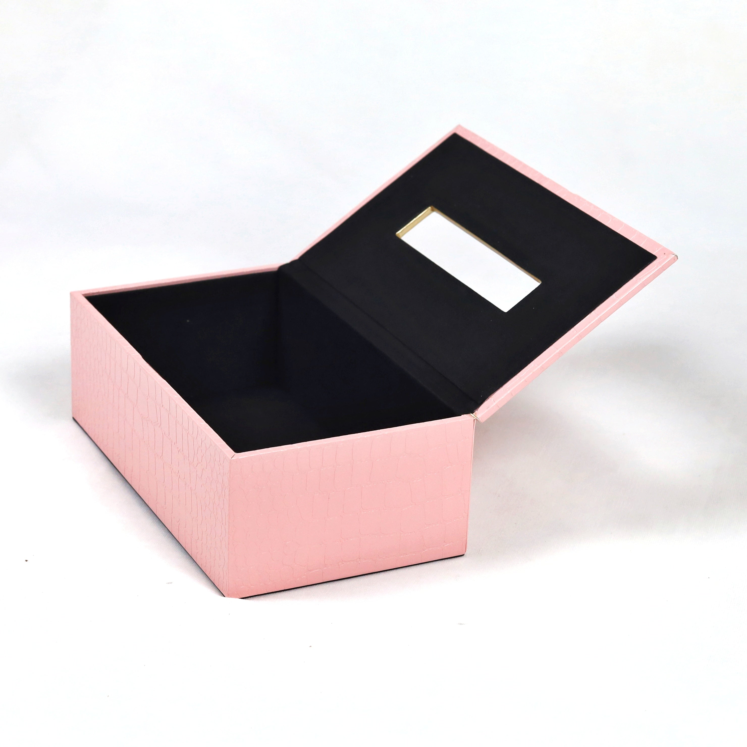 Elegant leather tissue box with secure lid