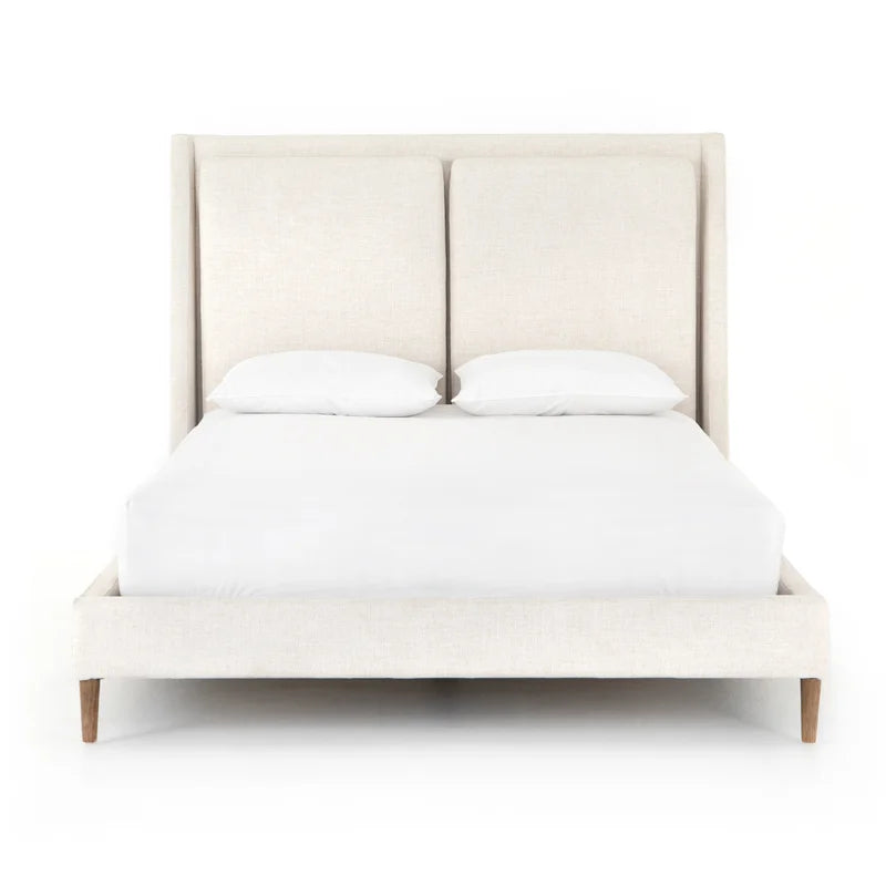Neutral-shaded wings bed for a calm bedroom style