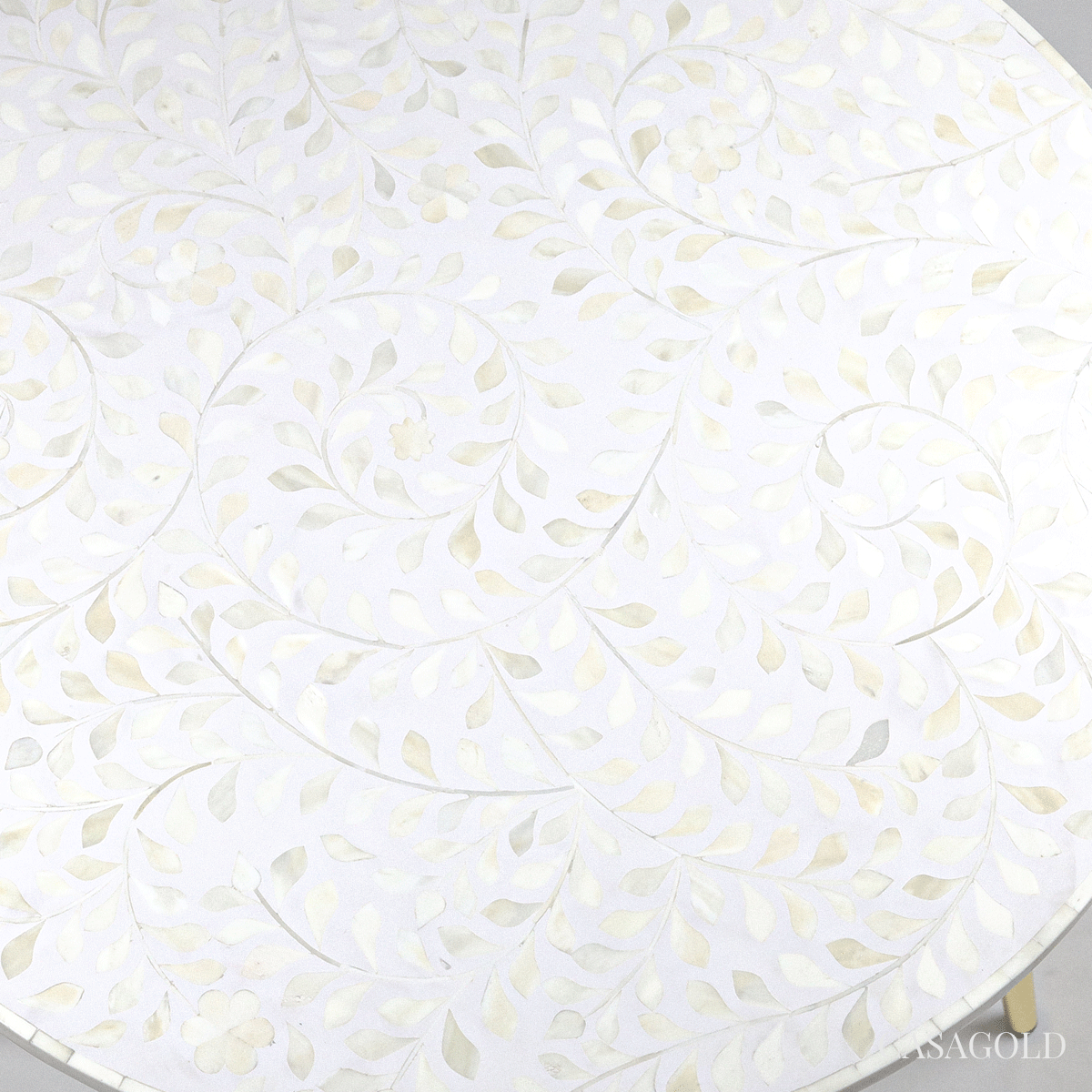 Premium Bone Inlay Round Coffee Table Design