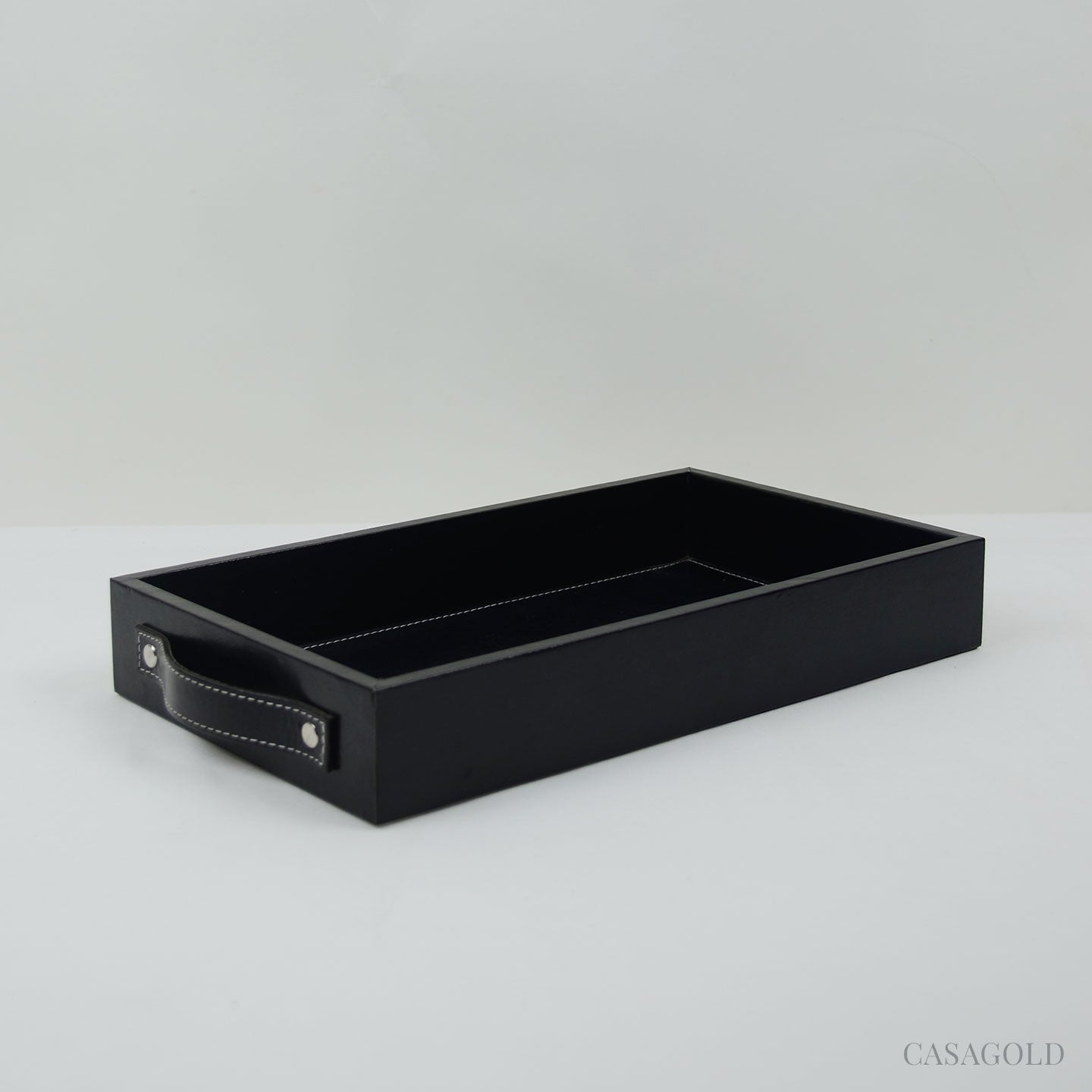 Premium leather tray for storing collectibles