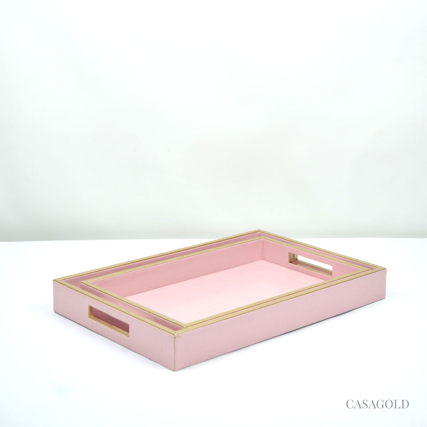 High-end leather tray with integrated tissue box