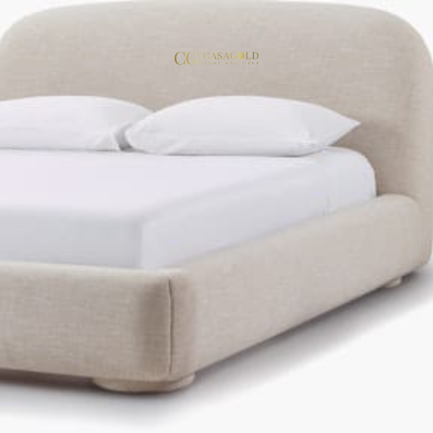 Side view of a cozy lull bed with white bedding