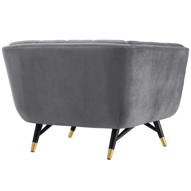 Premium cane and velvet armchair for living room