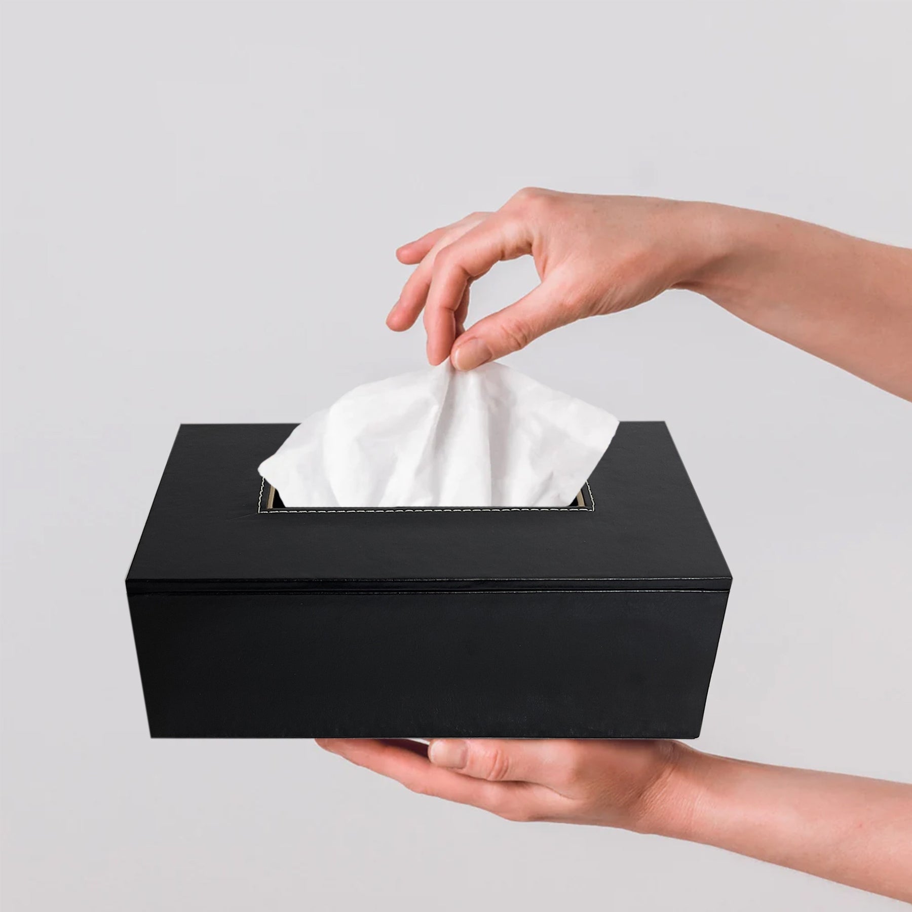 Premium leather tissue box for home decor