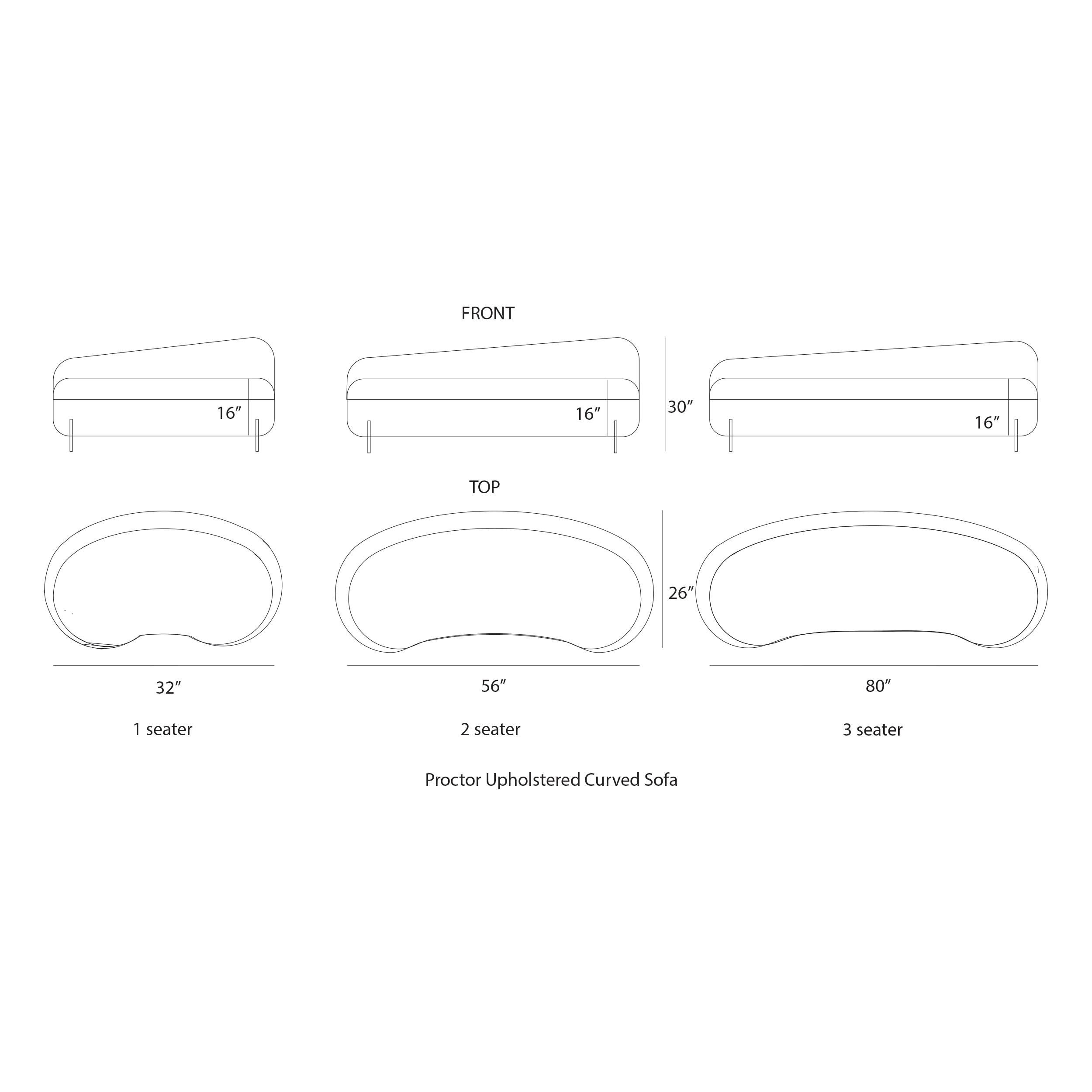 Proctor Upholstered Curved Sofa