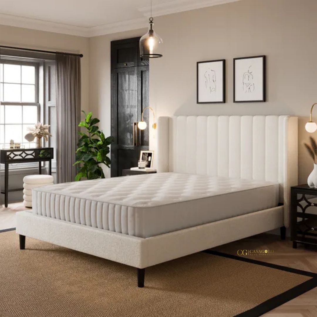 Queen bed with teddy fabric for warm, soft comfort