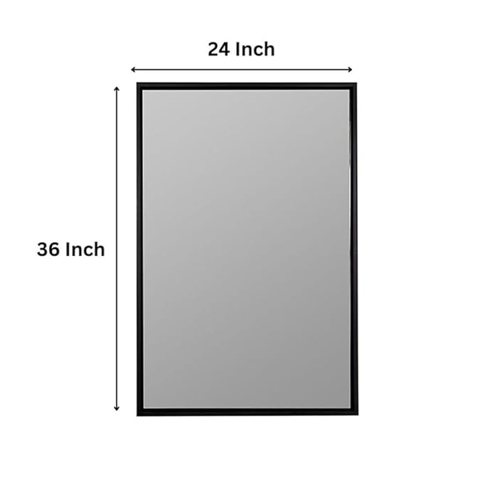 Rectangle Black finish metal frame glass mirror for luxurious settings