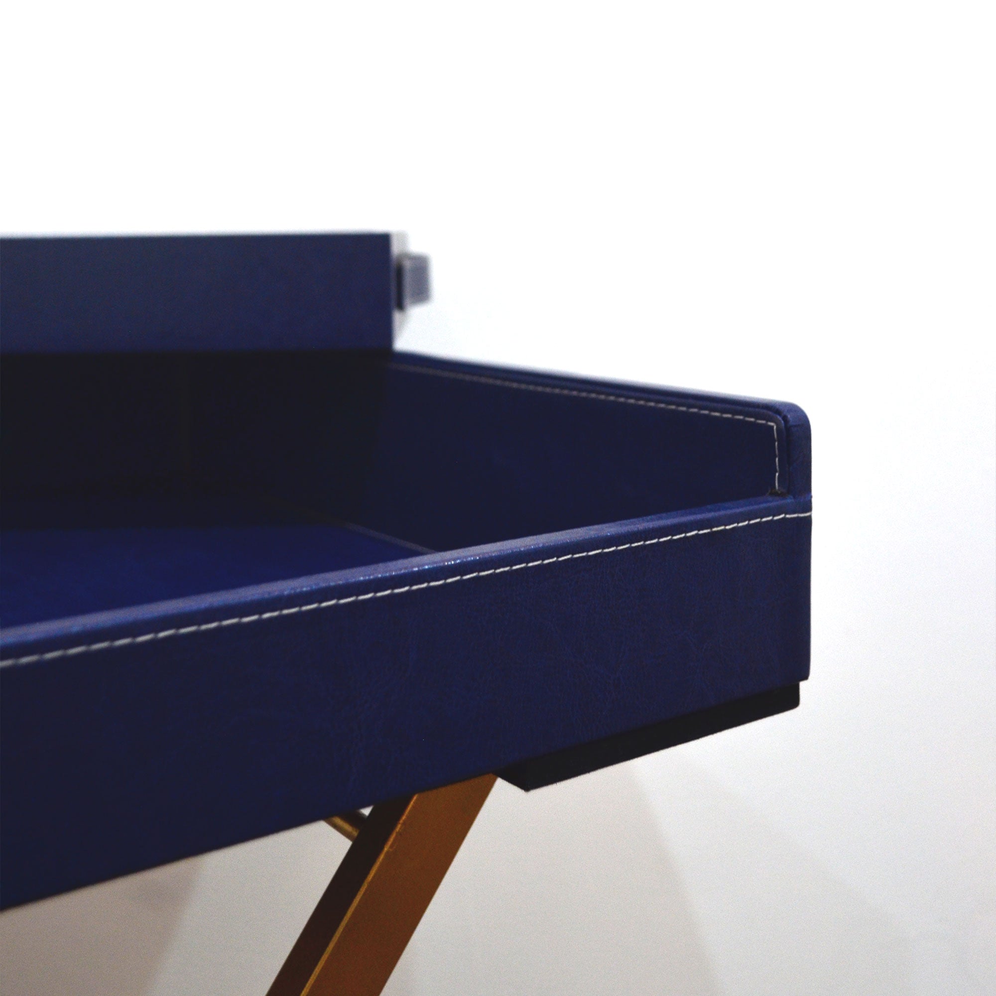 Leather tray with brass Stand for luxury