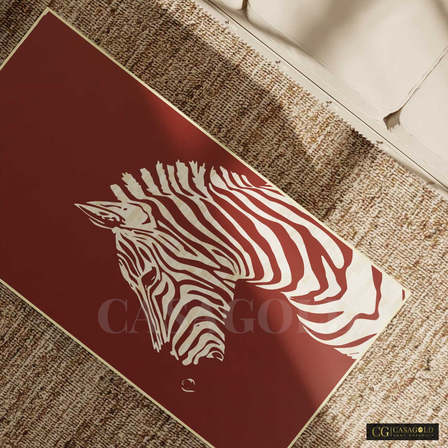 Red Bone Inlay Rectangular Coffee Table