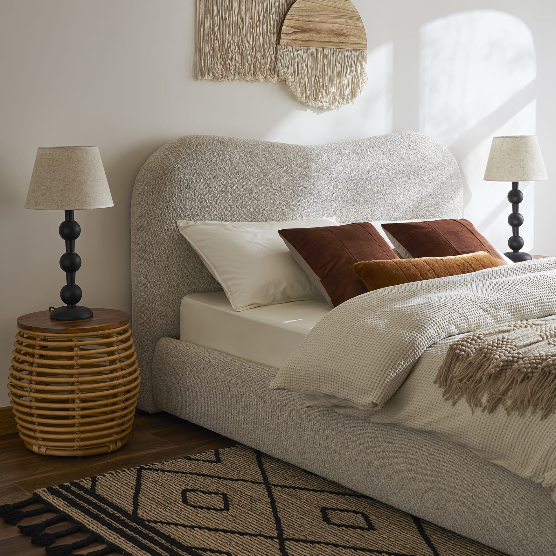 Boucle Bed Closeup