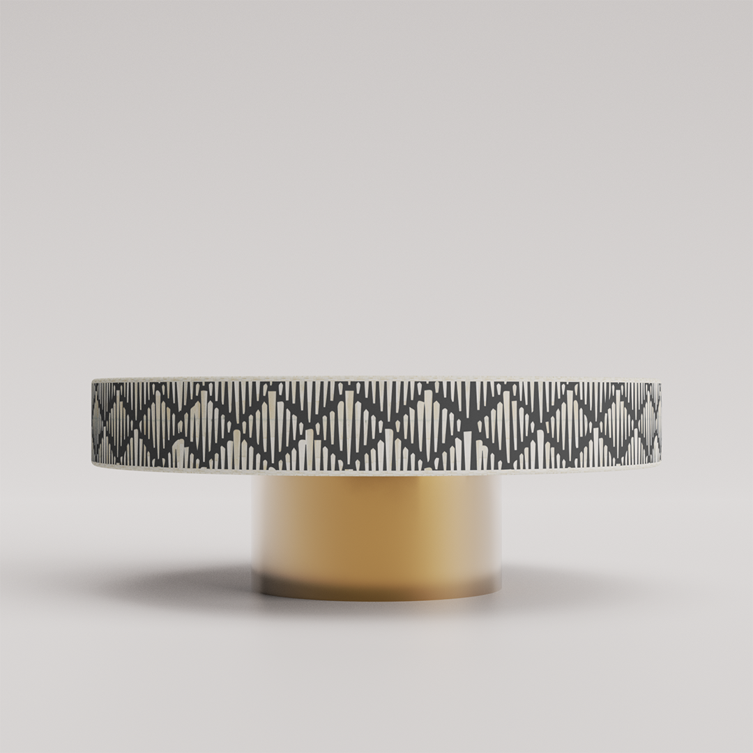 Round Inlay Coffee Table - Perfect Accent Piece