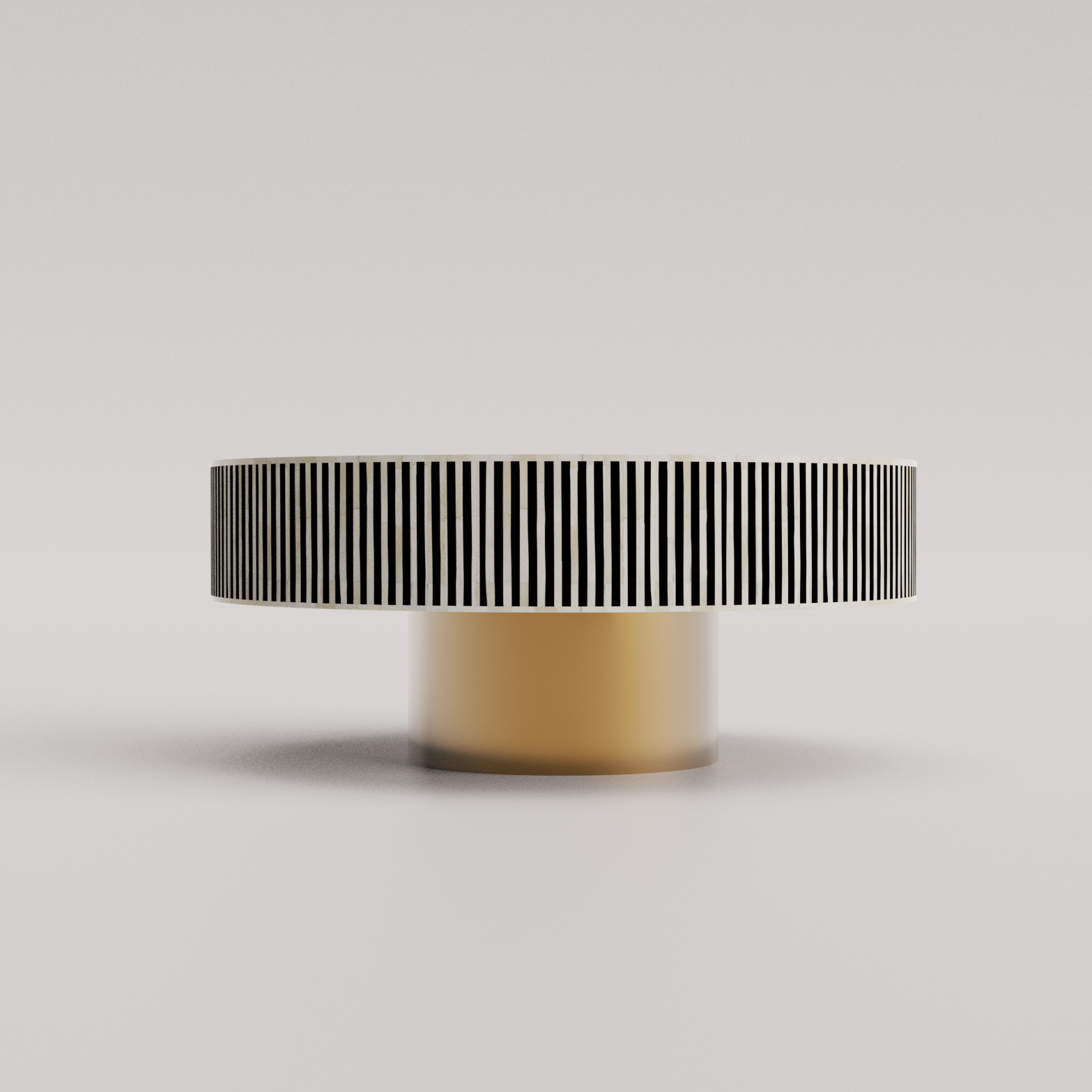Round Bone Inlay Coffee Table for Living Room