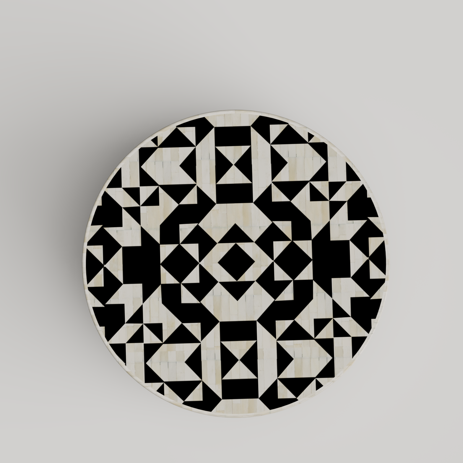 Round Bone Inlay Table - Luxe Living Room Decor
