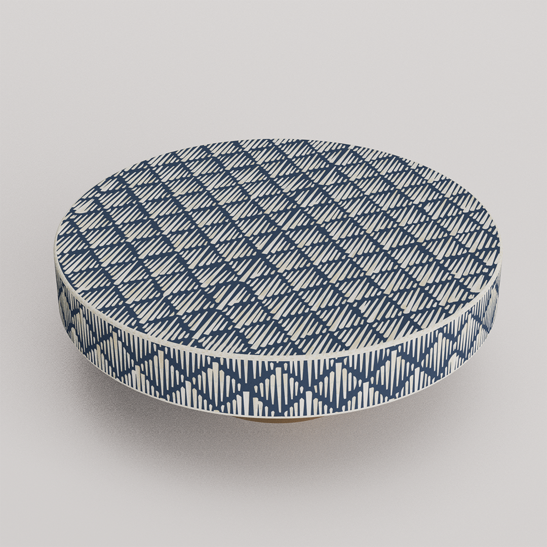 Round Bone Inlay Table for Elegant Interiors