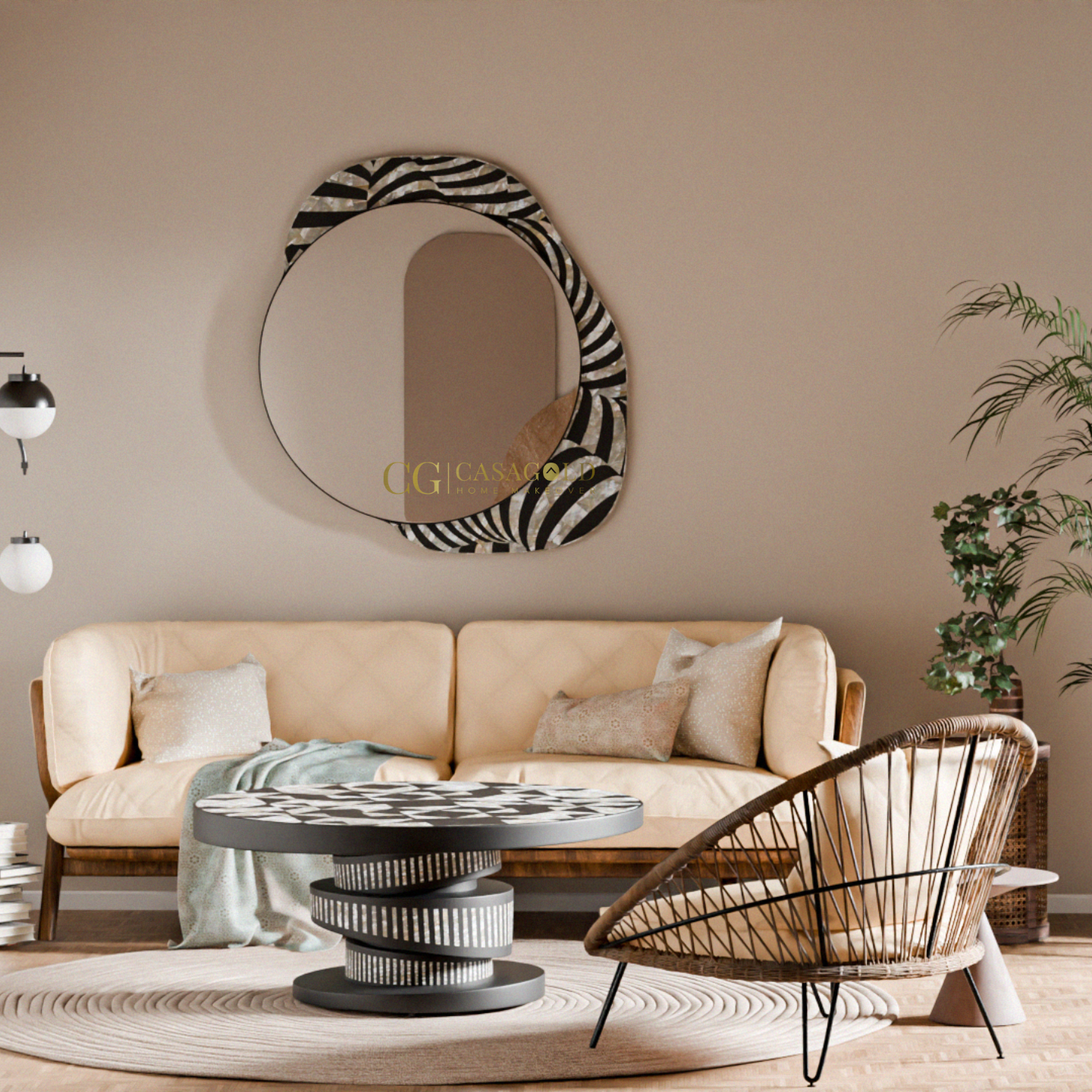 Bold Zebra Frame Wall Mirror for Modern Interiors