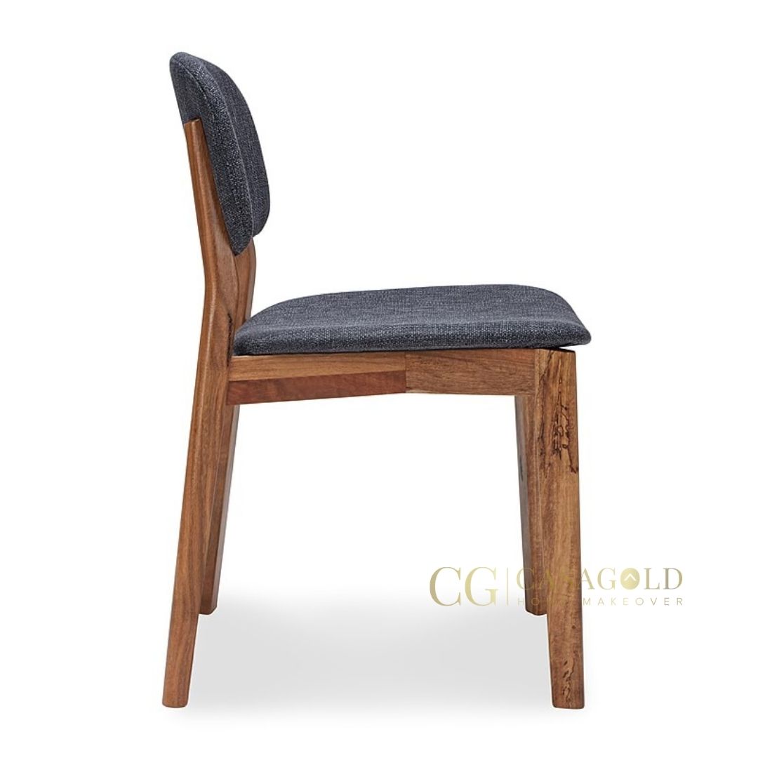 Rustic Pine Wood Dining Chair with a Handcrafted Finish