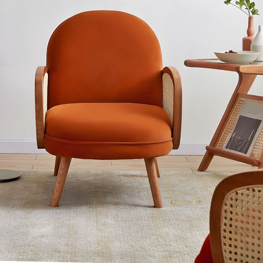 Rustic rattan and wood combo for living rooms