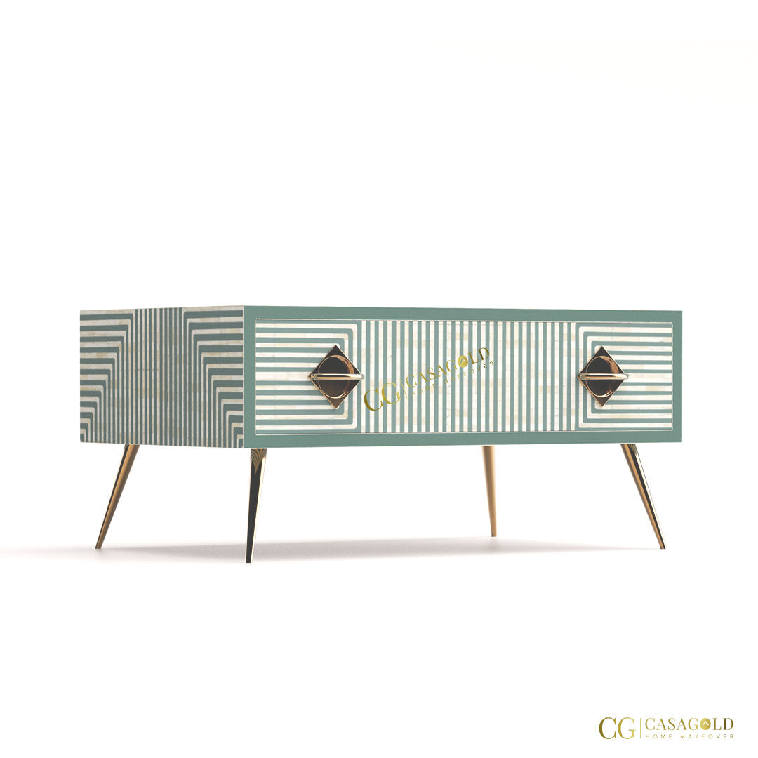 Luxurious Bone Inlay Rectangular Coffee Table