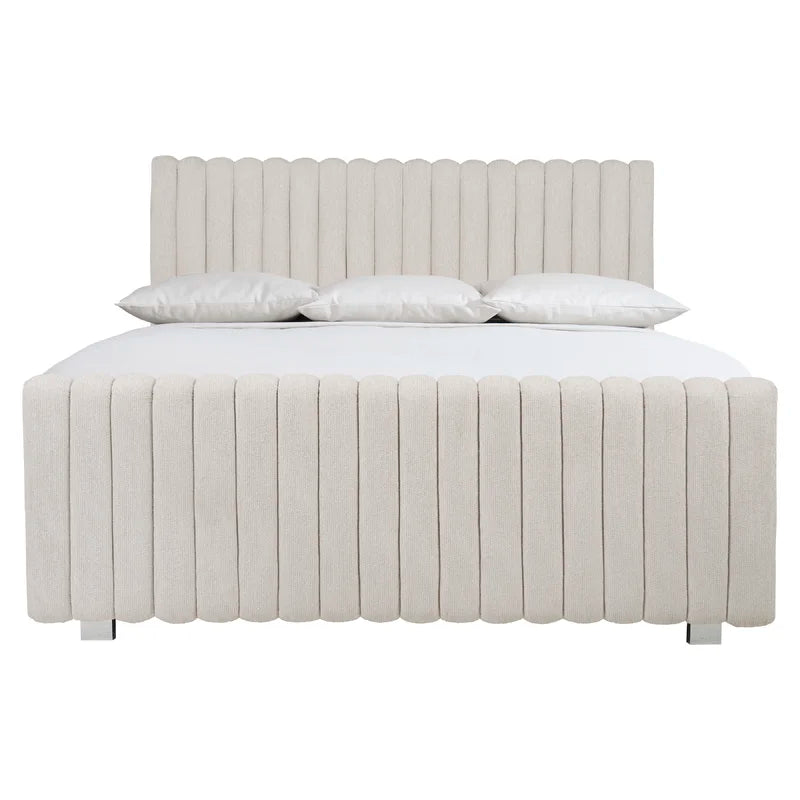 Luxurious wings bed frame with soft upholstery