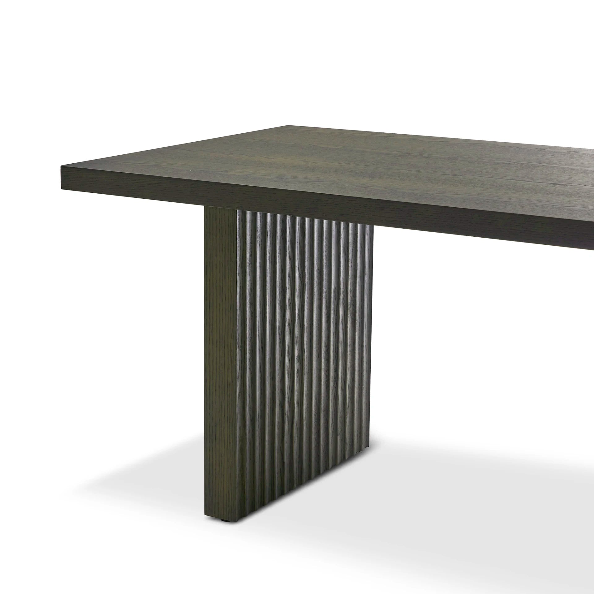 Dark Stained Oak Wood Dining Table