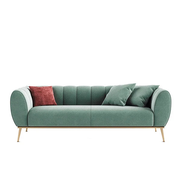 Coastal wicker and fabric luxury sofa with nautical style