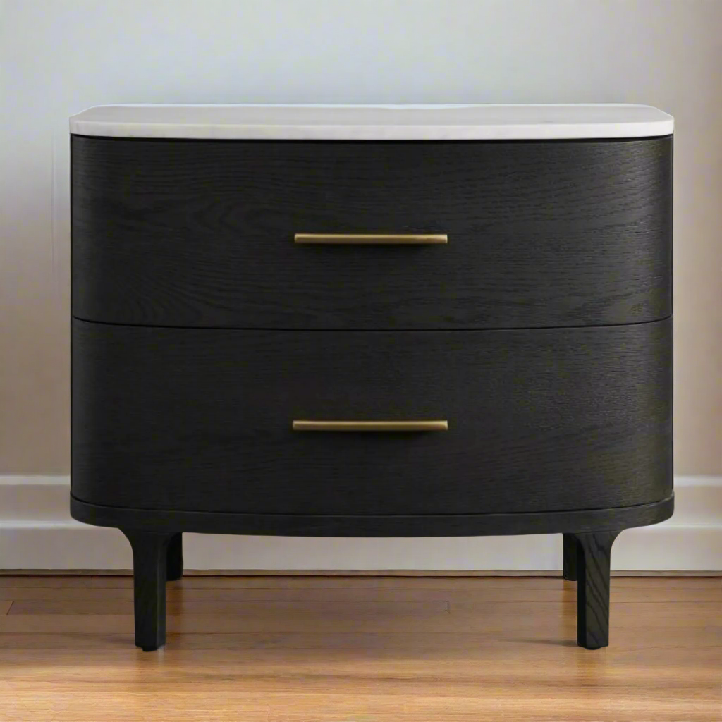 Handcrafted solid wood round side table for living room