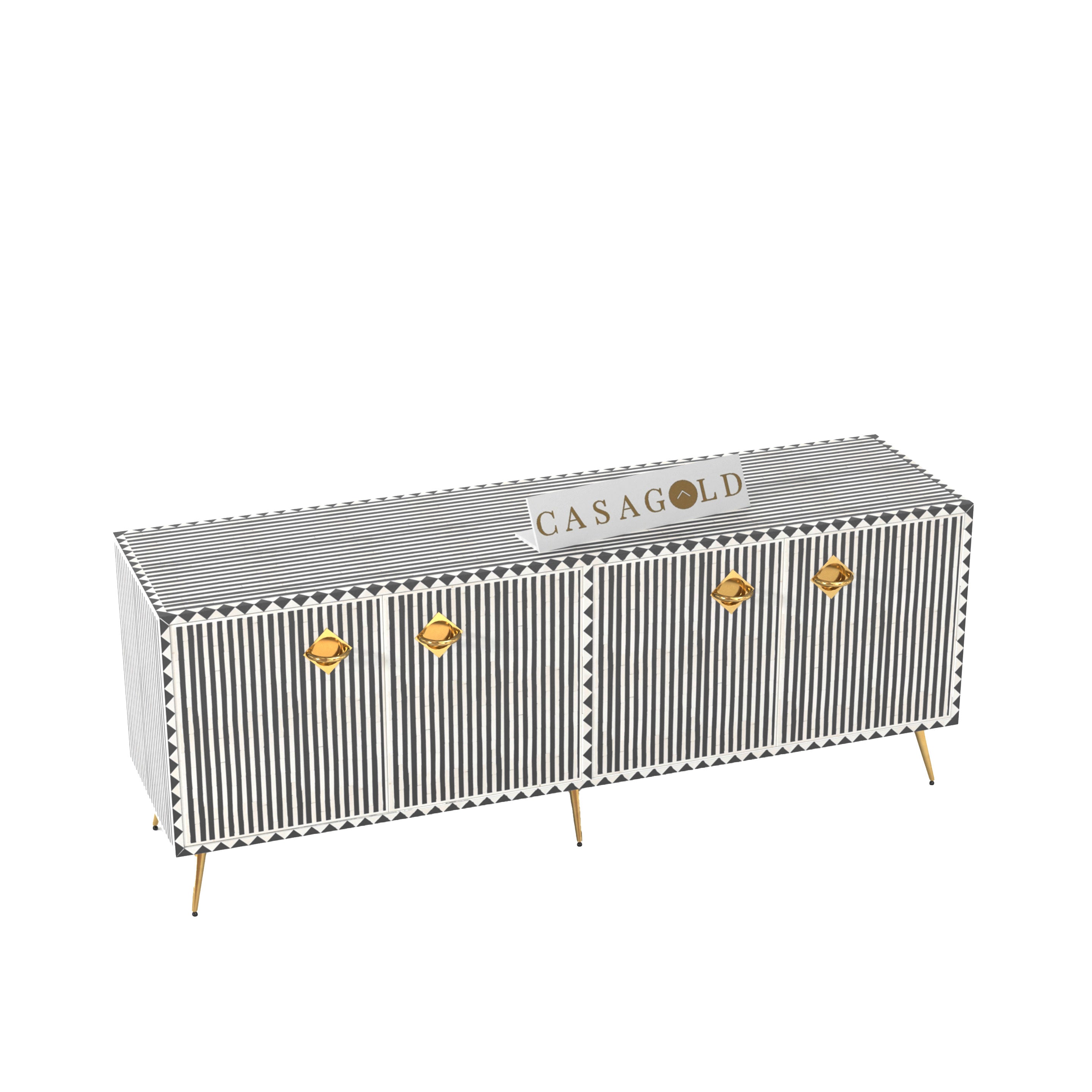 Stylish waterfall grey inlay media unit Furniture