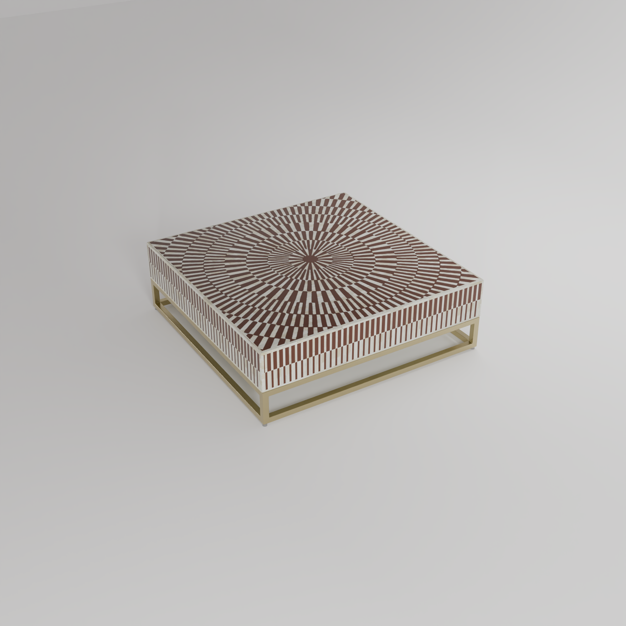 square inlay coffee table in sunstrike