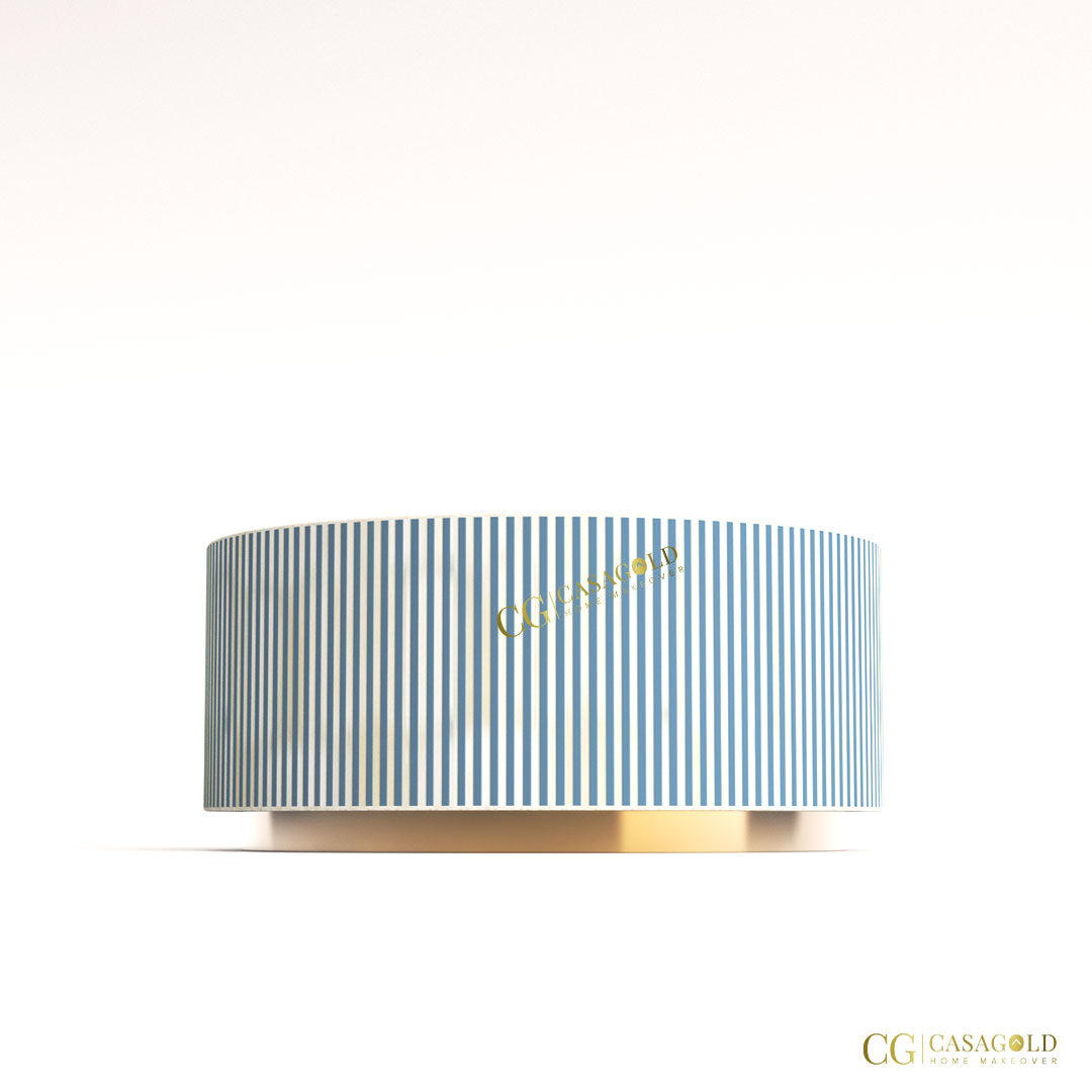 Elegant Round Coffee Table with Bone Inlay