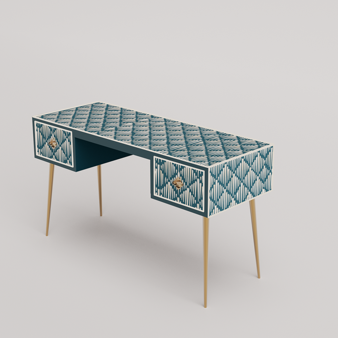Morrisson Minimalist Bone Inlay Study Desk