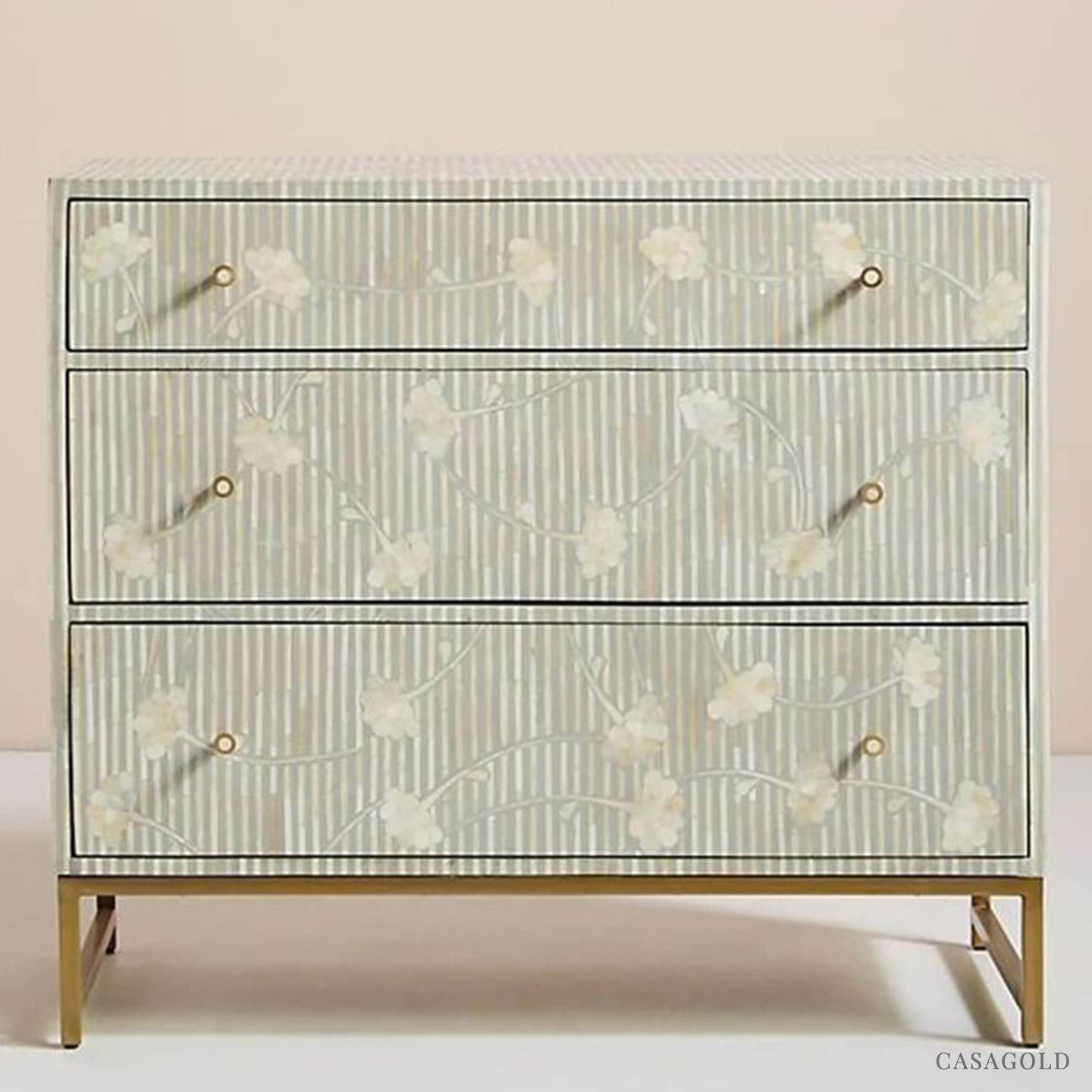 Elegant Bone Inlay Chest of Drawers