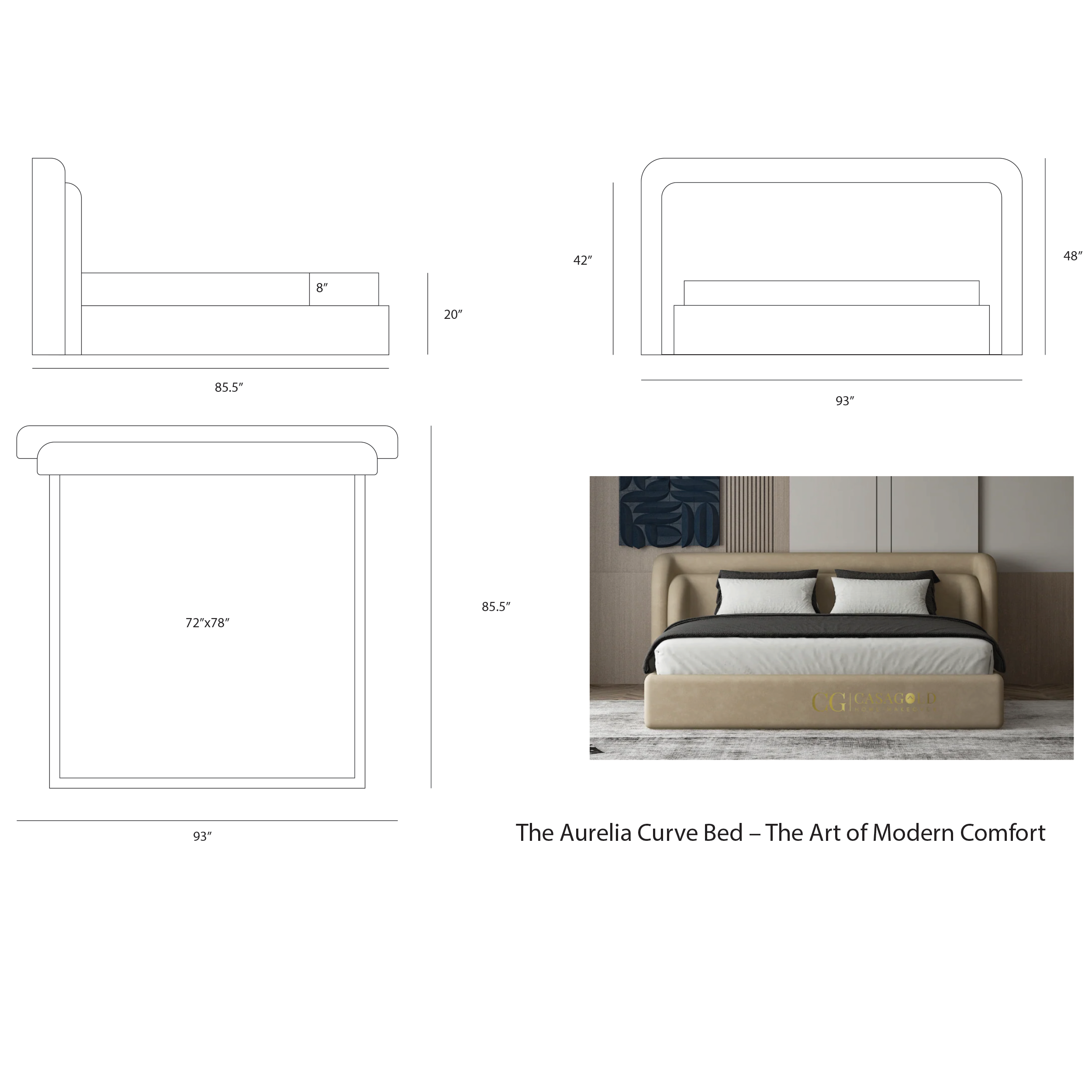 The Aurelia Curve Bed – The Art of Modern Comfort
