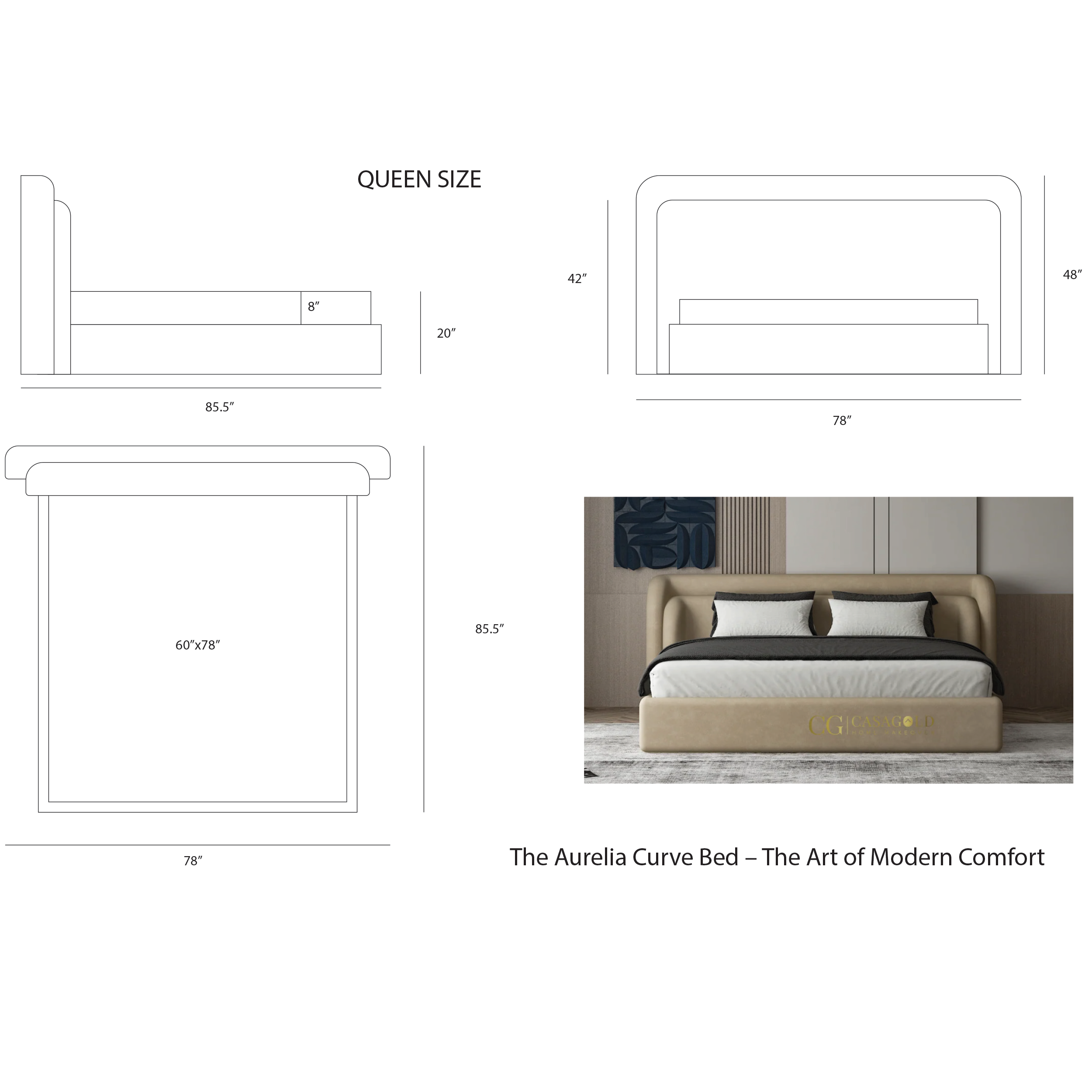 The Aurelia Curve Bed – The Art of Modern Comfort