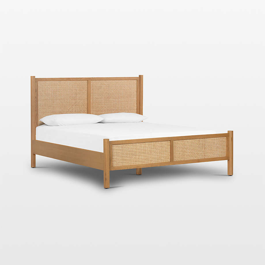 Libra Teak Wood Rattan Bed