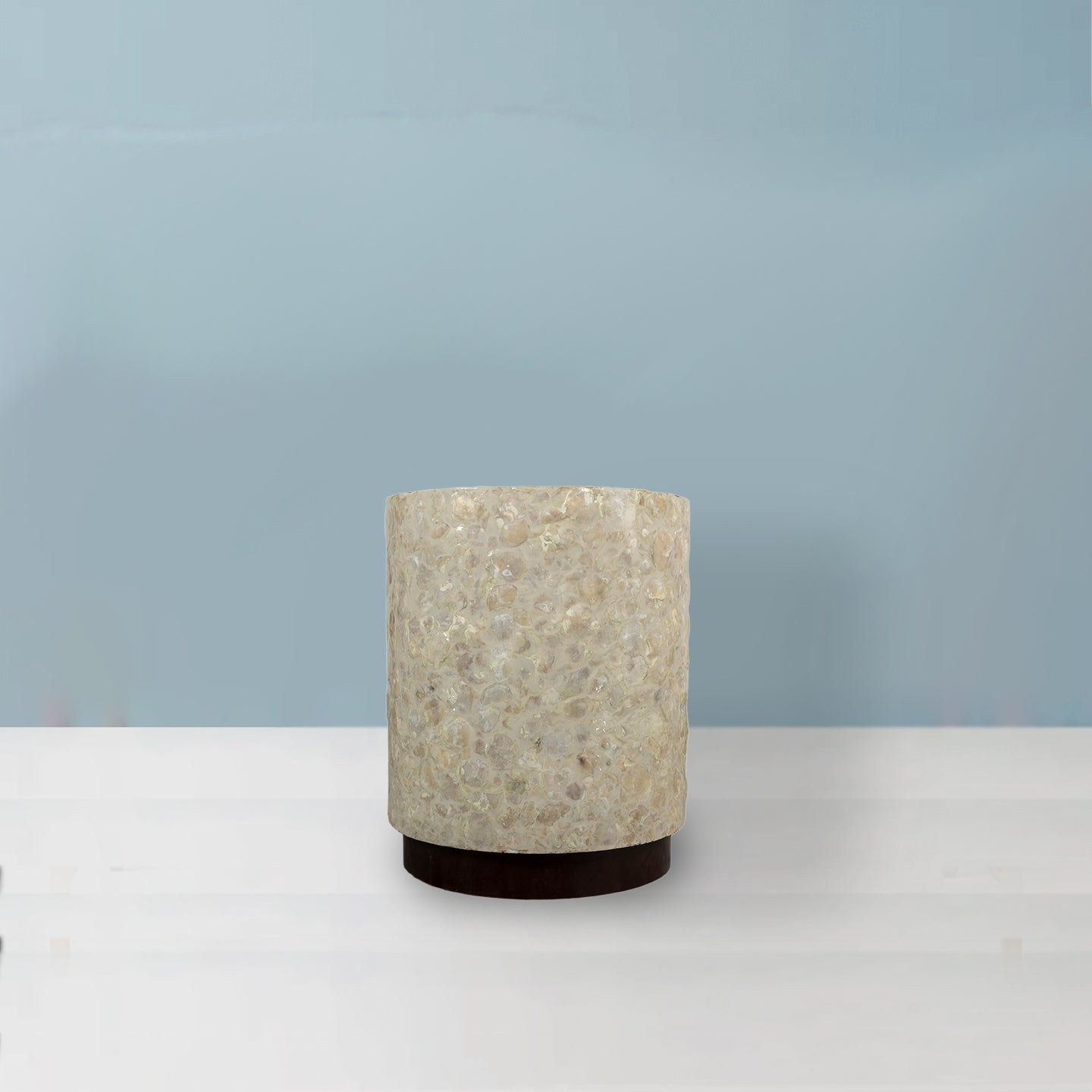 Traditional MOP Drum Inlay Side Table