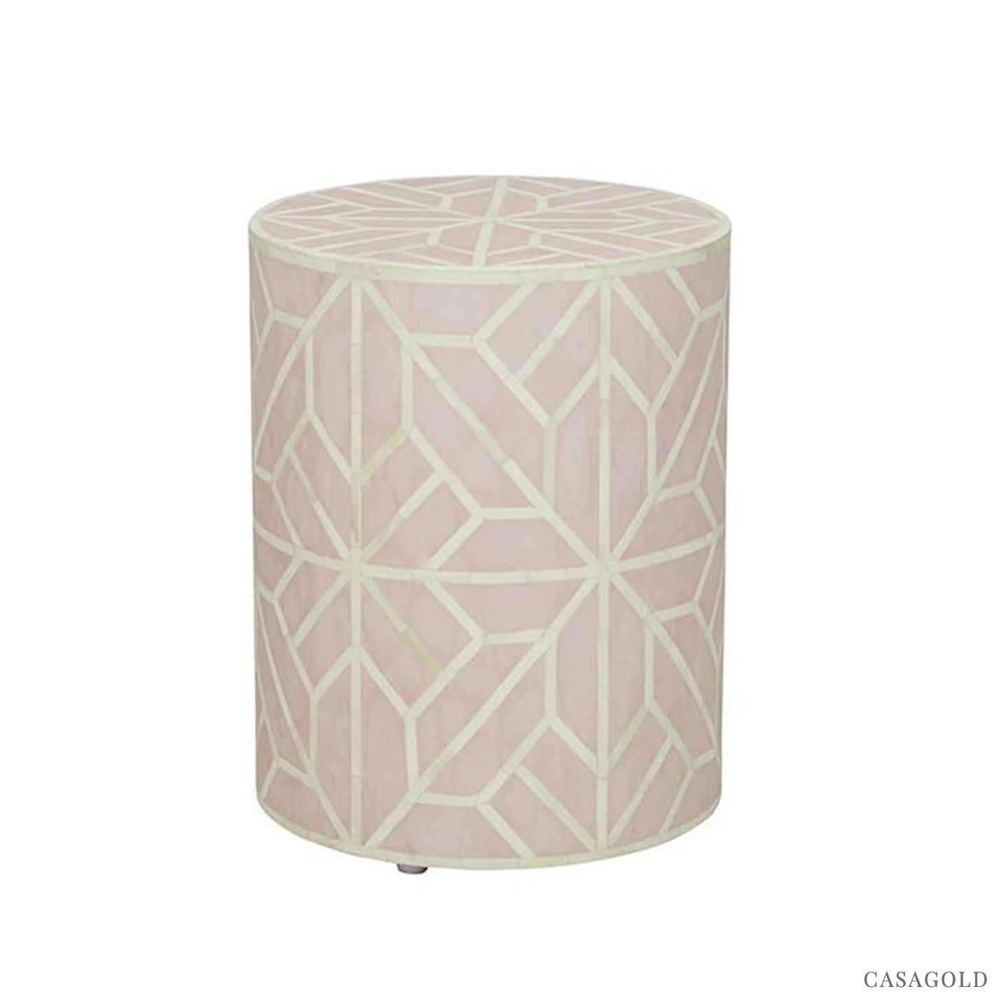 Tranquil Pattern Drum Inlay Side Table