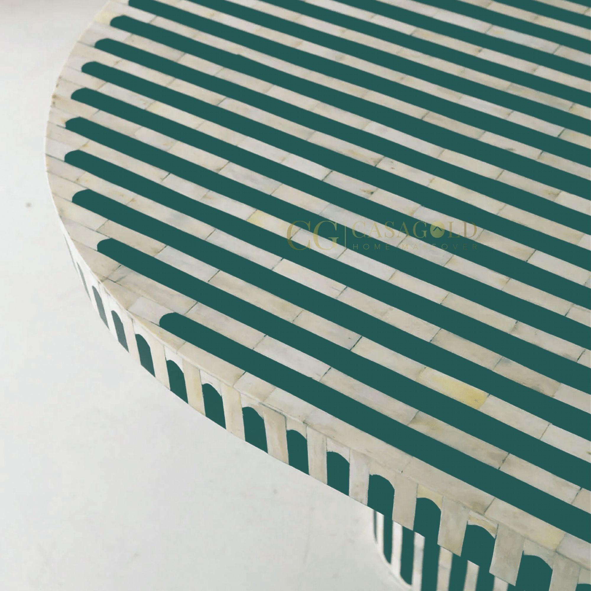 "Unique bone inlay Dining table oval shape for luxurious spaces"