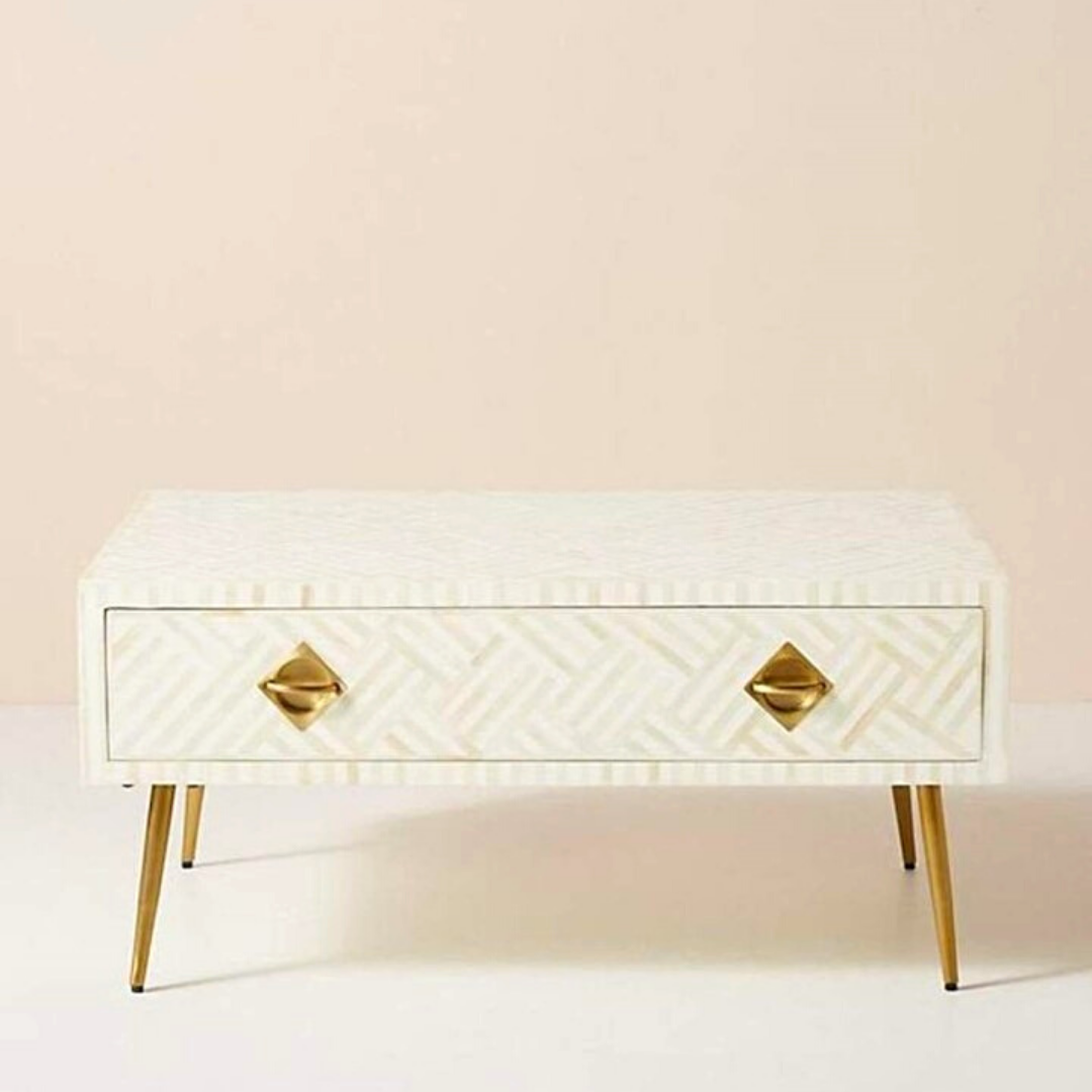 Zoey Inlay Coffee Table - Chevron