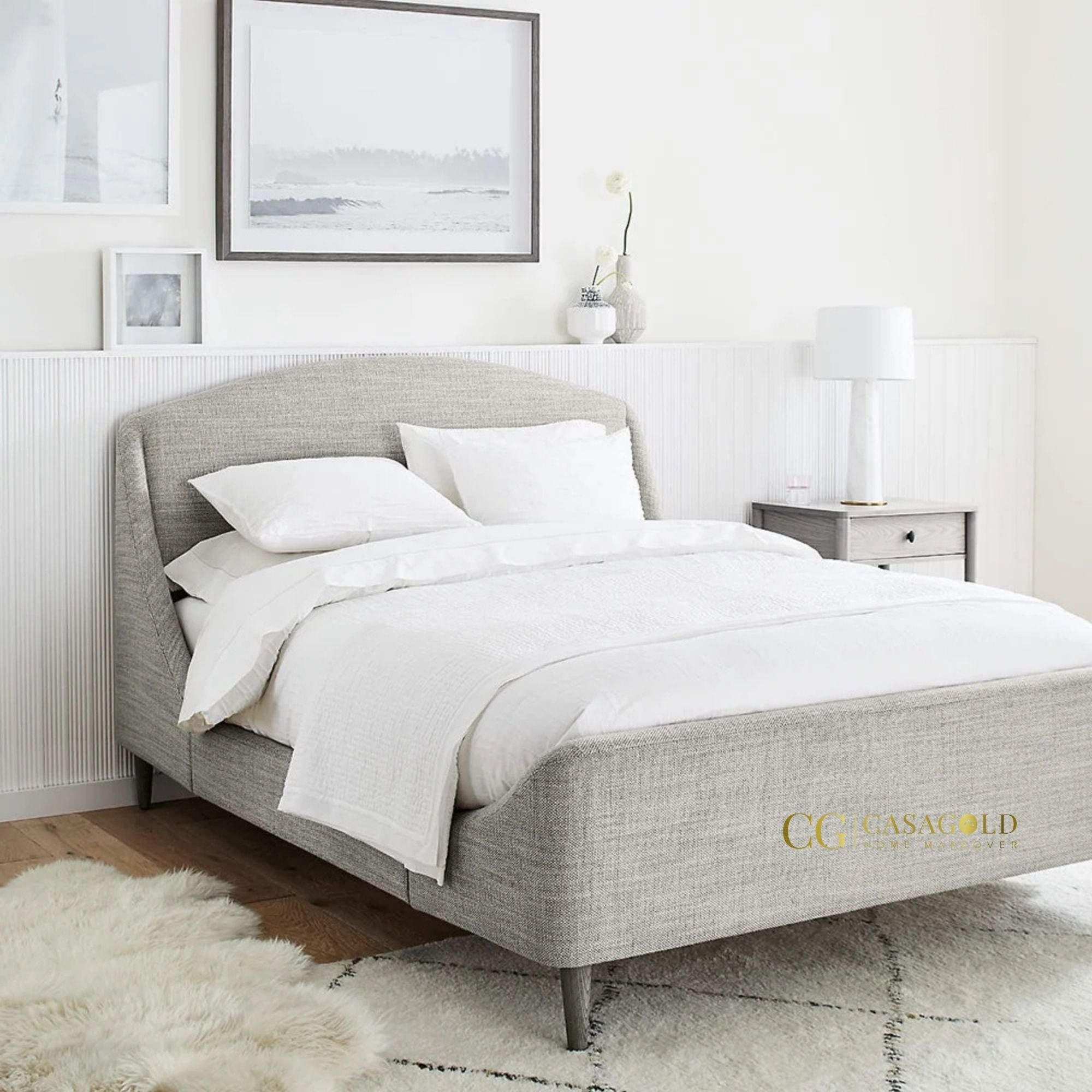 Elegant Gray Fabric Bed for Contemporary Homes