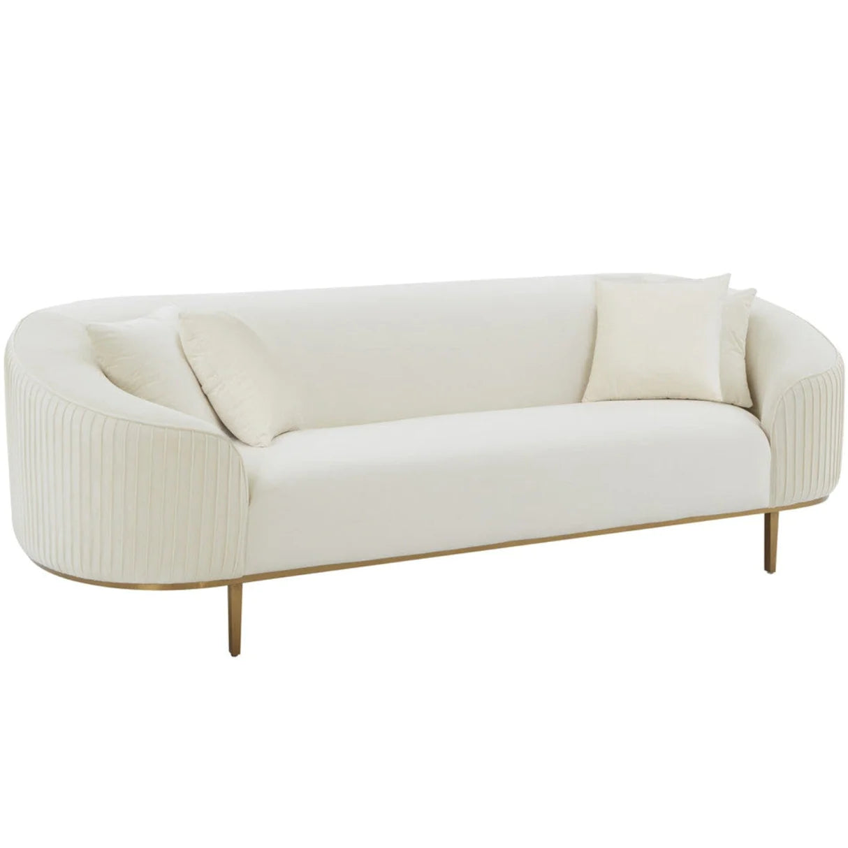 "Victorian-inspired luxury sofa with intricate wood detailing"