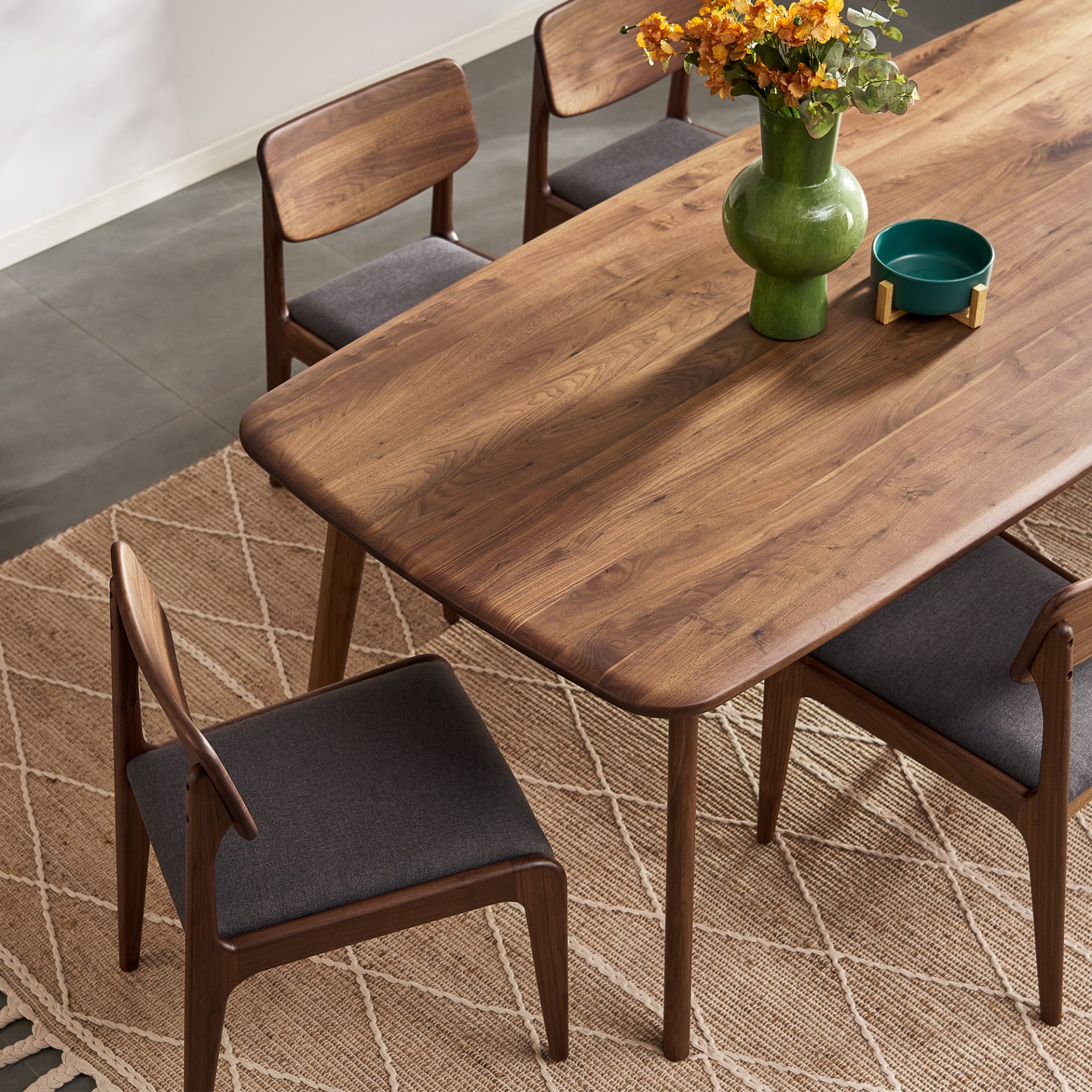 Textured Oak Wood Luxury Dining Table